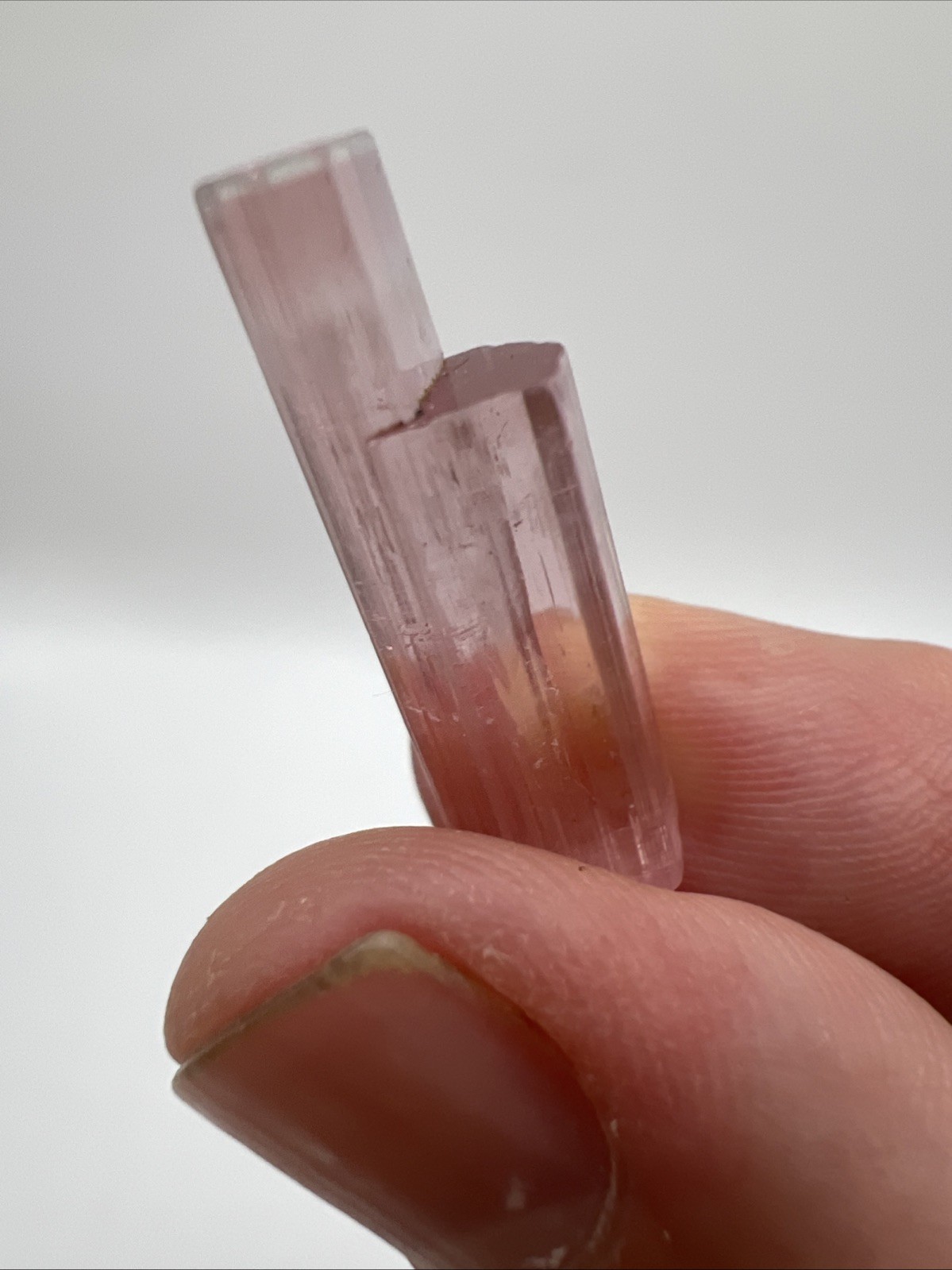 Beautiful Blue Cap Pink Congo Tourmaline Jewelry Point – 3.25g – 10084