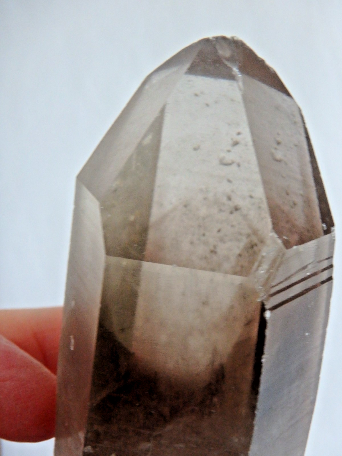 Beautiful Smokey 🤎 Crystal Phantom key, etchings 127.6 grams Old Stock