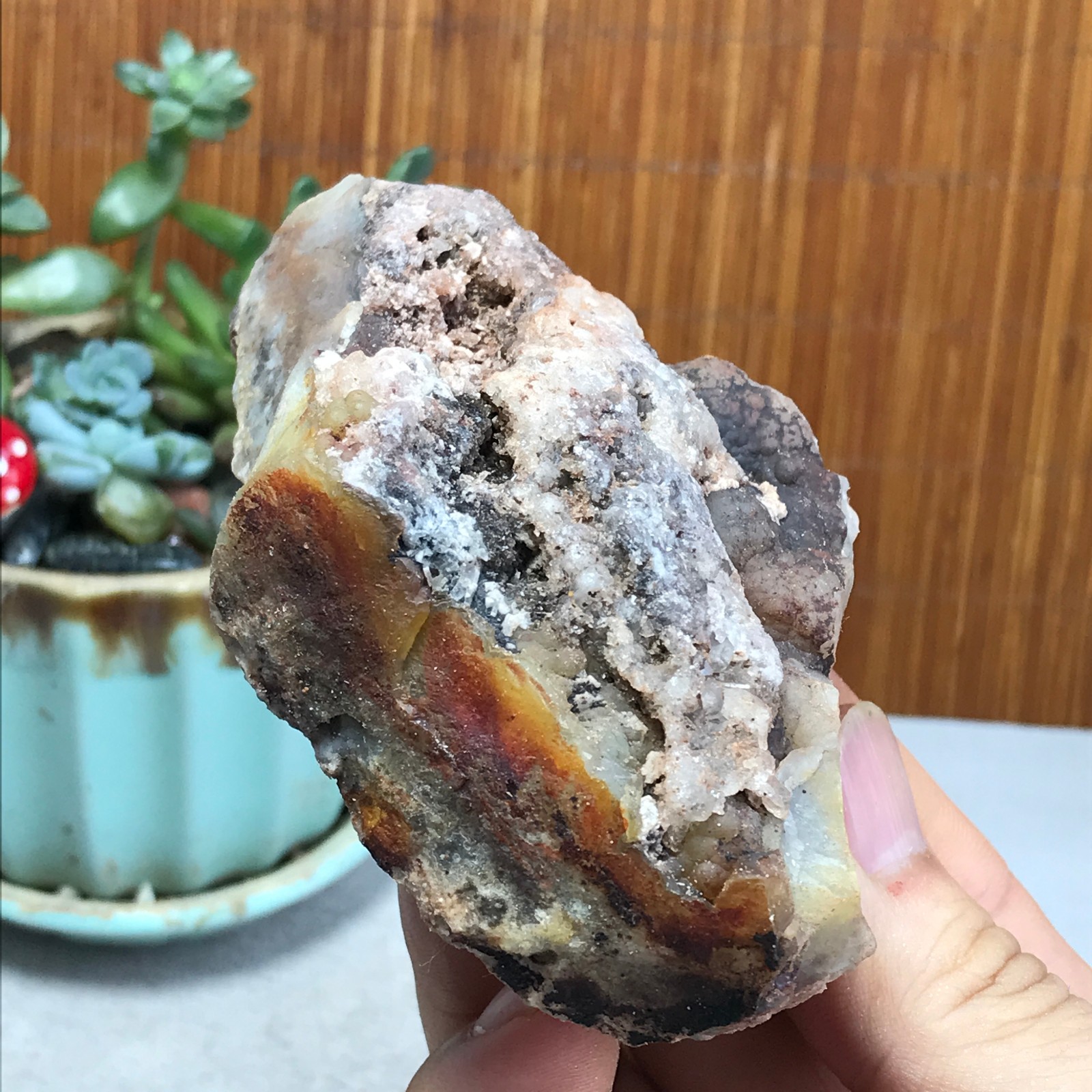 Natural crazy Mexican agate Crystal gemstone rough original Specimen 199g A6964
