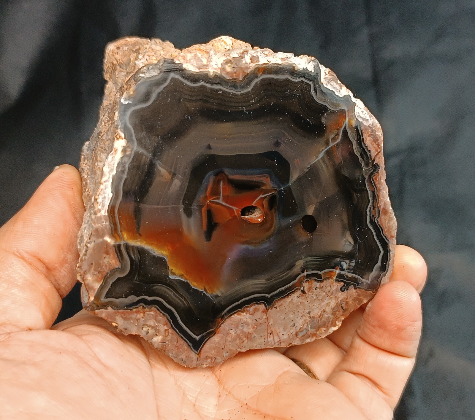 1115g/2.46 lb turkish banded agate stone rough customs duty included
