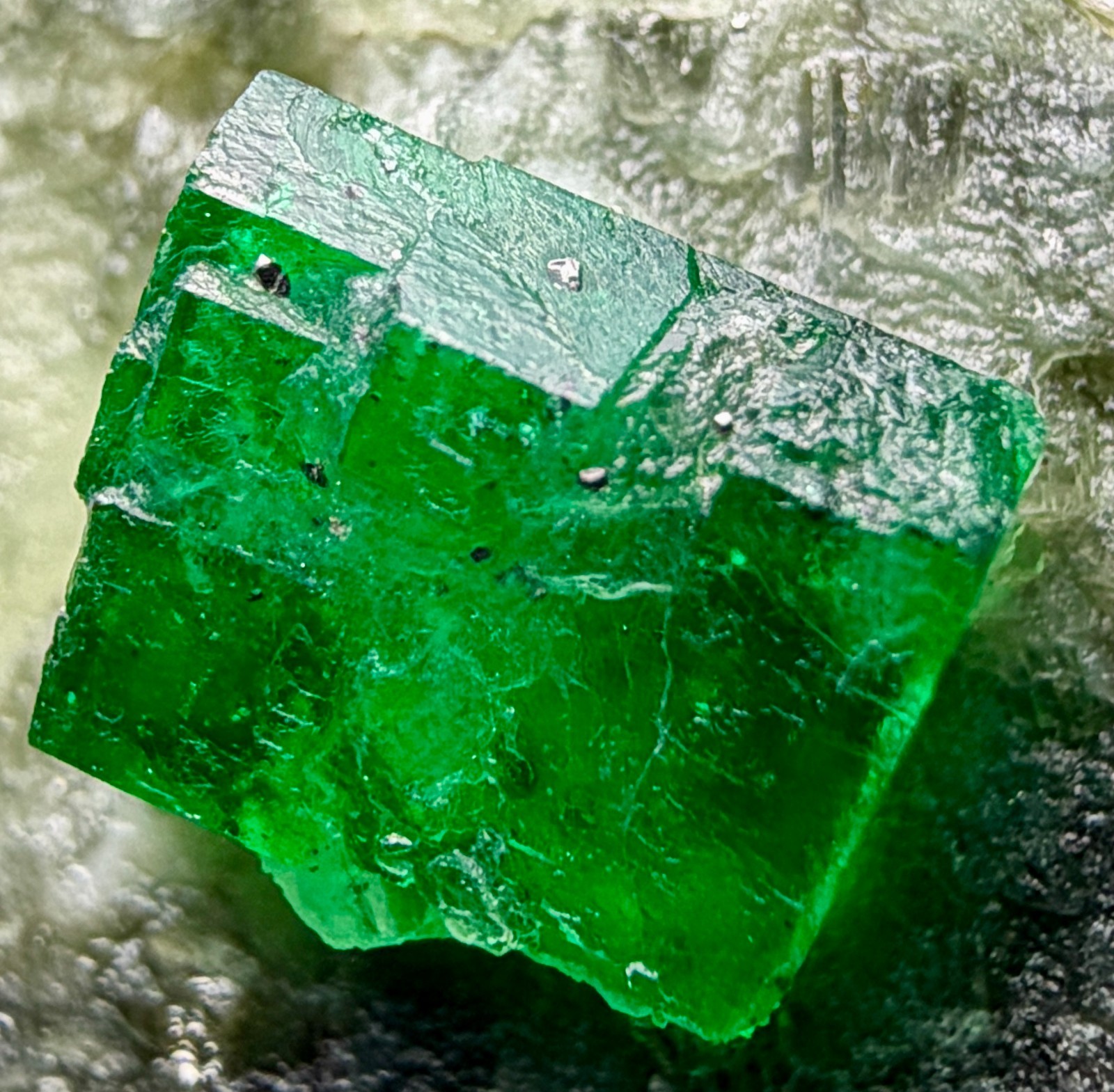 Top Quality Green Emerald Full Terminated Crystal With Pyrite On Matrix. 104 Gra