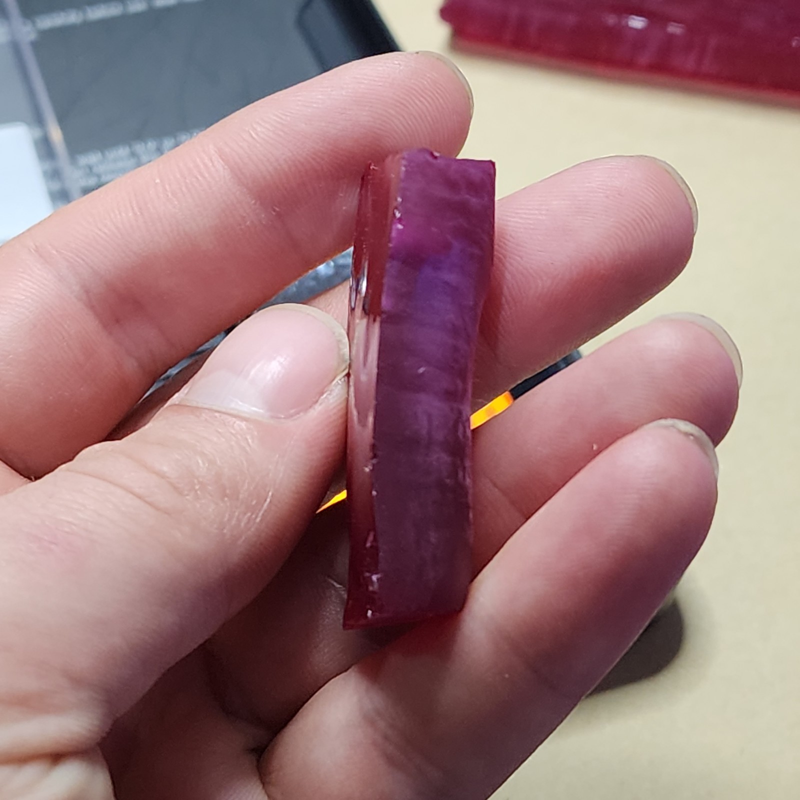 191ct Czochralski Lab-Created Ruby Corrundum Gemstone Rough Pigeon Blood Colour