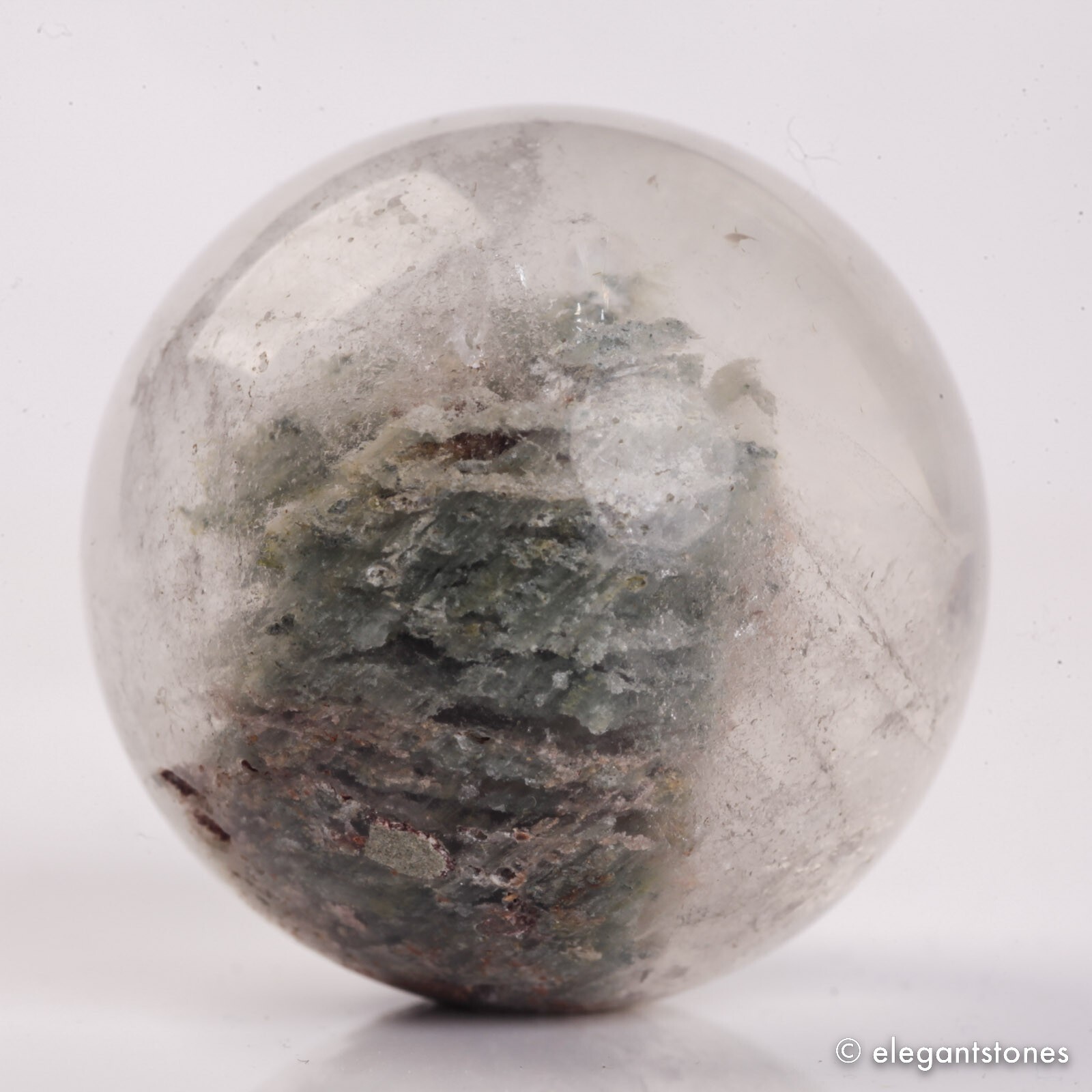 51g33mm Natural Garden/Phantom/Ghost/Lodolite Quartz Crystal Sphere Healing Ball