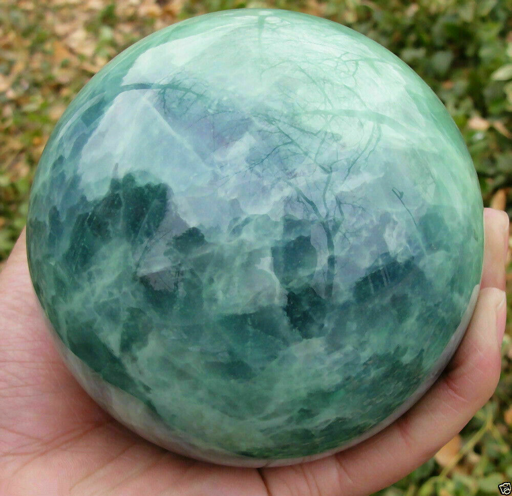 60-100MM Glow In The Dark Stone crystal Fluorite sphere ball Hot