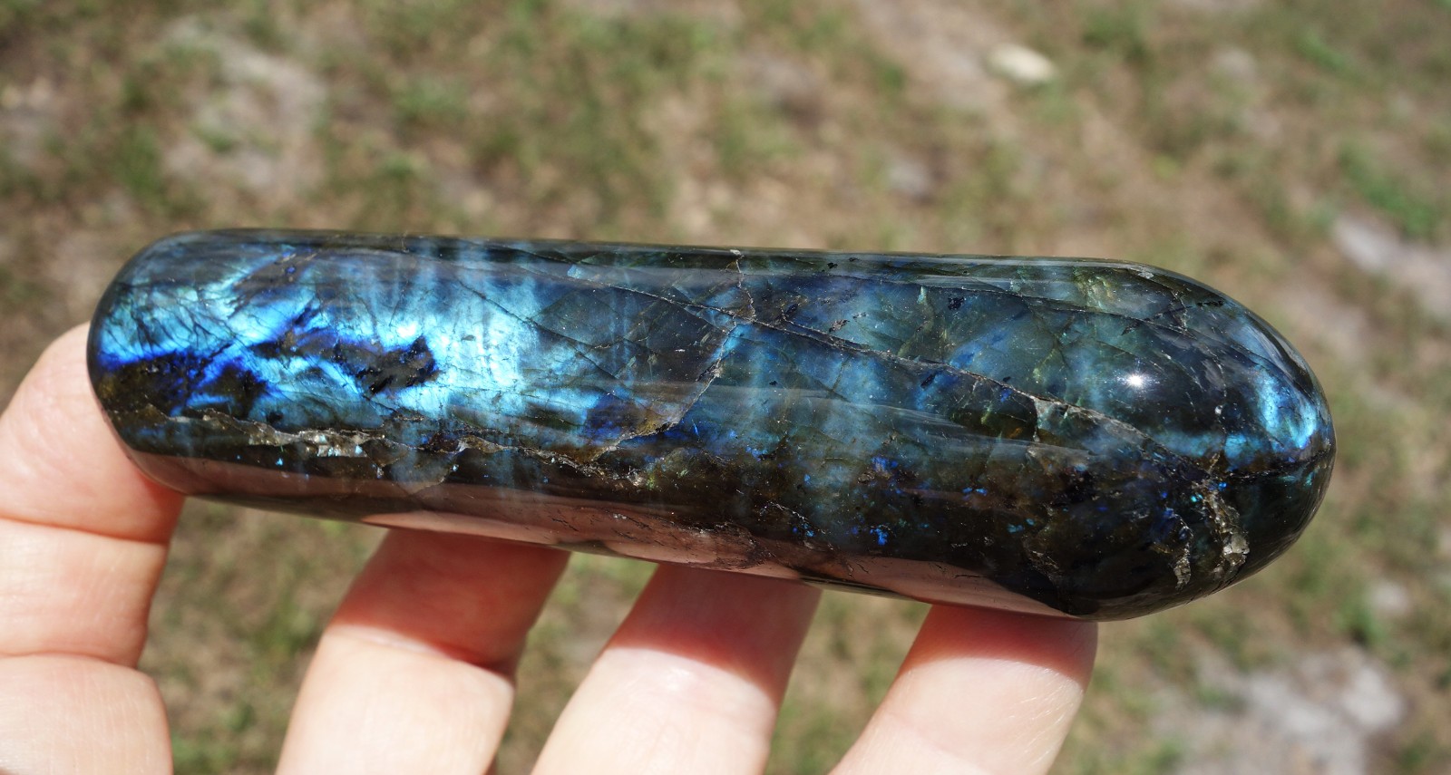 Super FLASH LABRADORITE Crystal Massage Wand Point BRAND NEW Old Stock For Sale