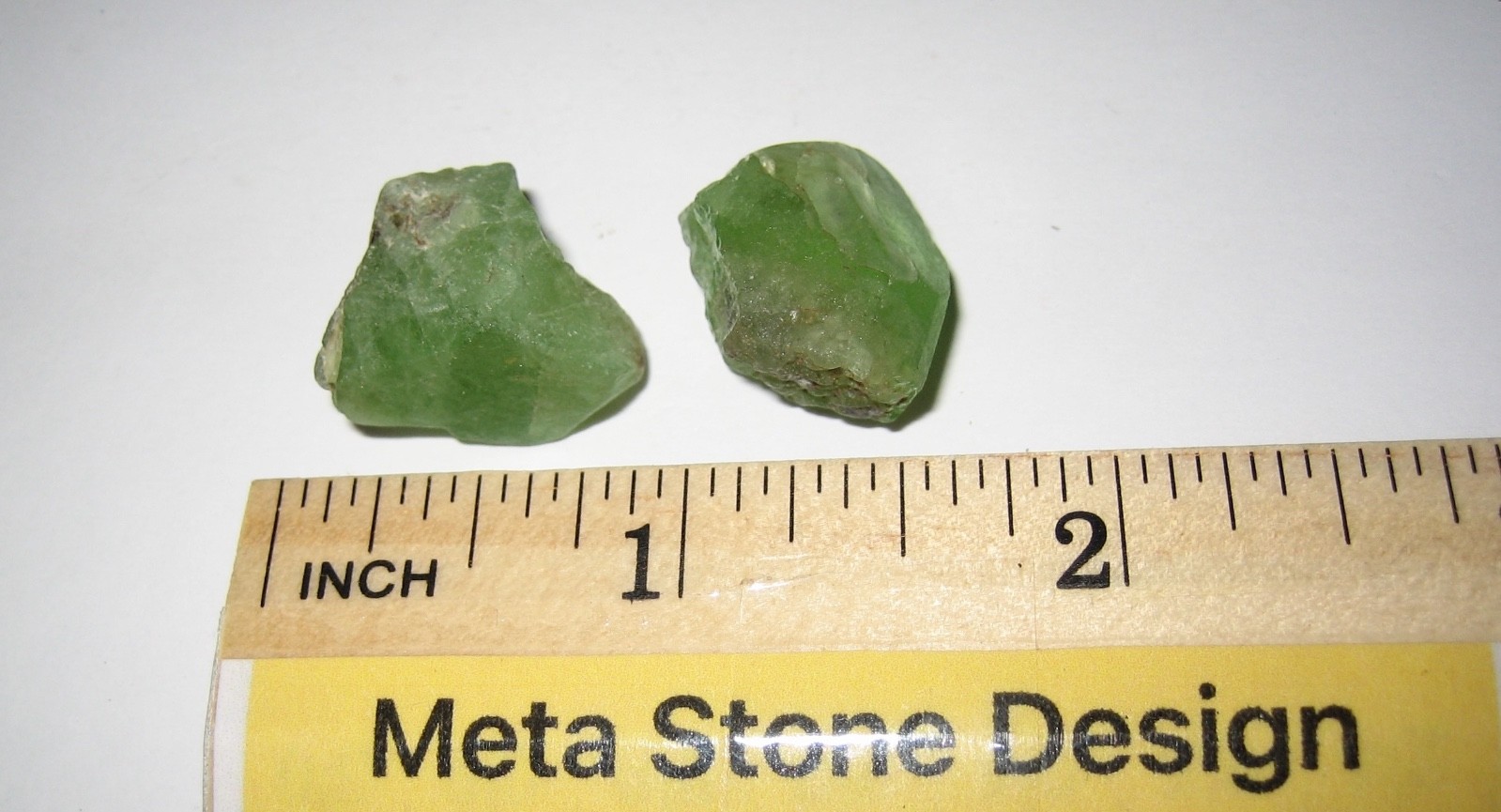 2 SMALL NATURAL ROUGH 0.7″- 0.8″ PERIDOT CRYSTALS FROM TANZANIA ~ 13.4grams *3