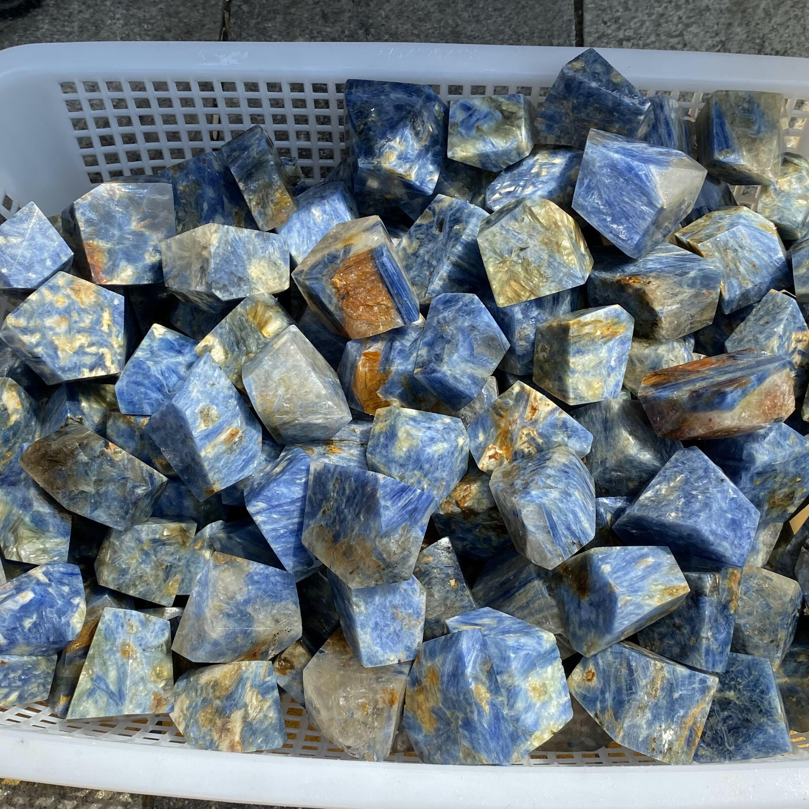 2LB Natural Blue KYANITE Quartz Crystal free shape Palm Play healing mineral