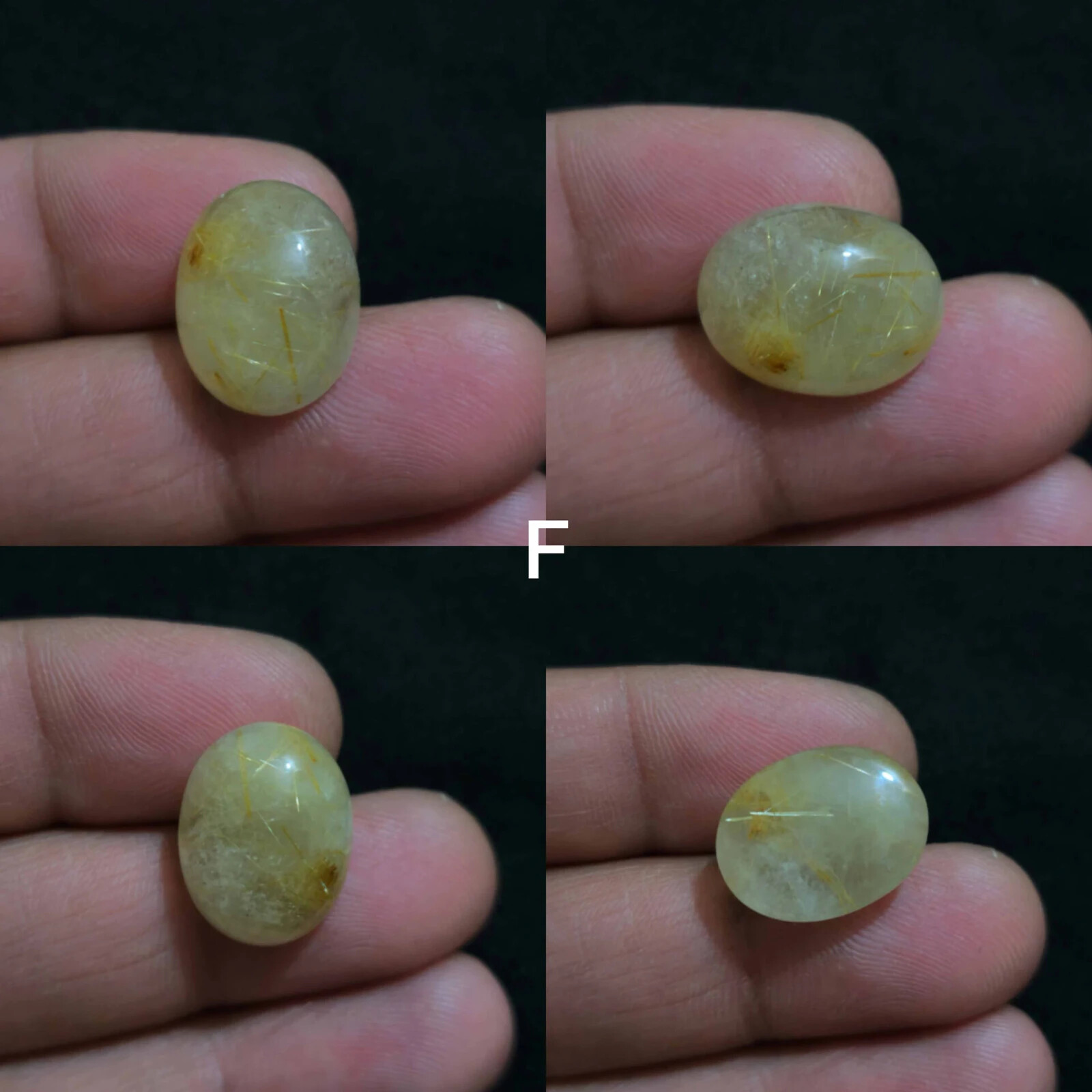 Ultimate A+ Golden Rutiled Cabochon Oval Shape Loose Gemstone Jewelry For Making