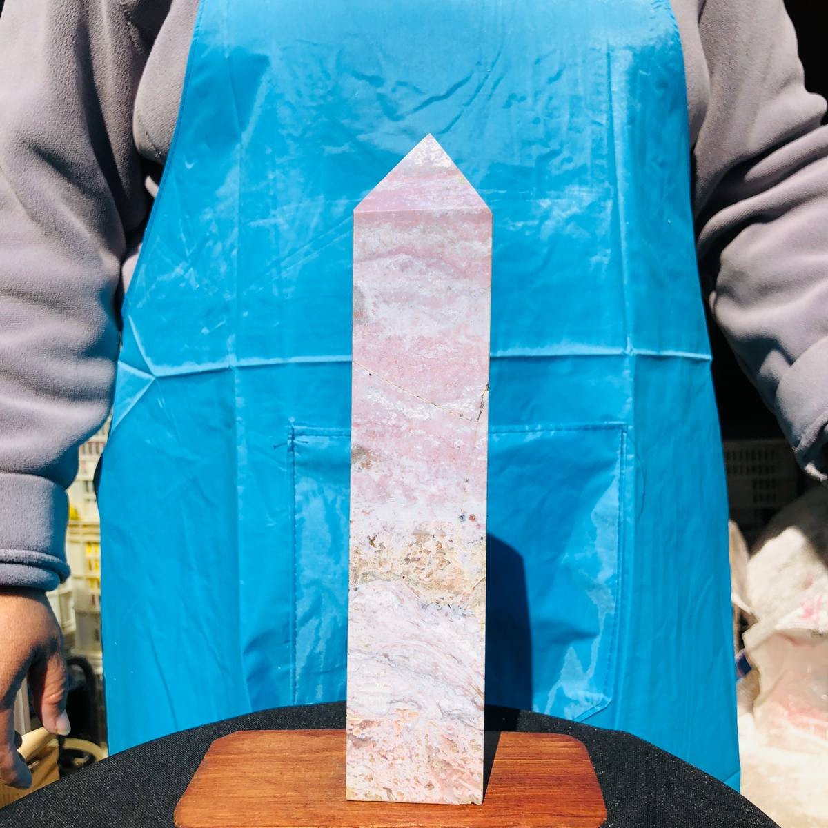 3 pieces 5.3LB Natural Aquatic Agate Crystal Pillar Quartz obelisk Healing 2695