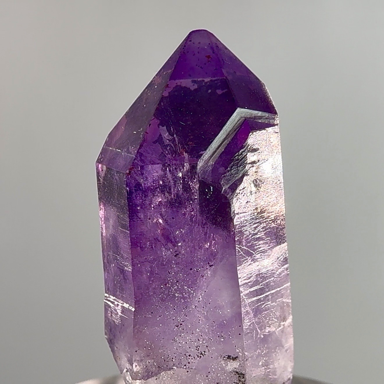 Rare Grape Jelly Tantric Twin Brandberg Amethyst Crystal w Glitter Hematite
