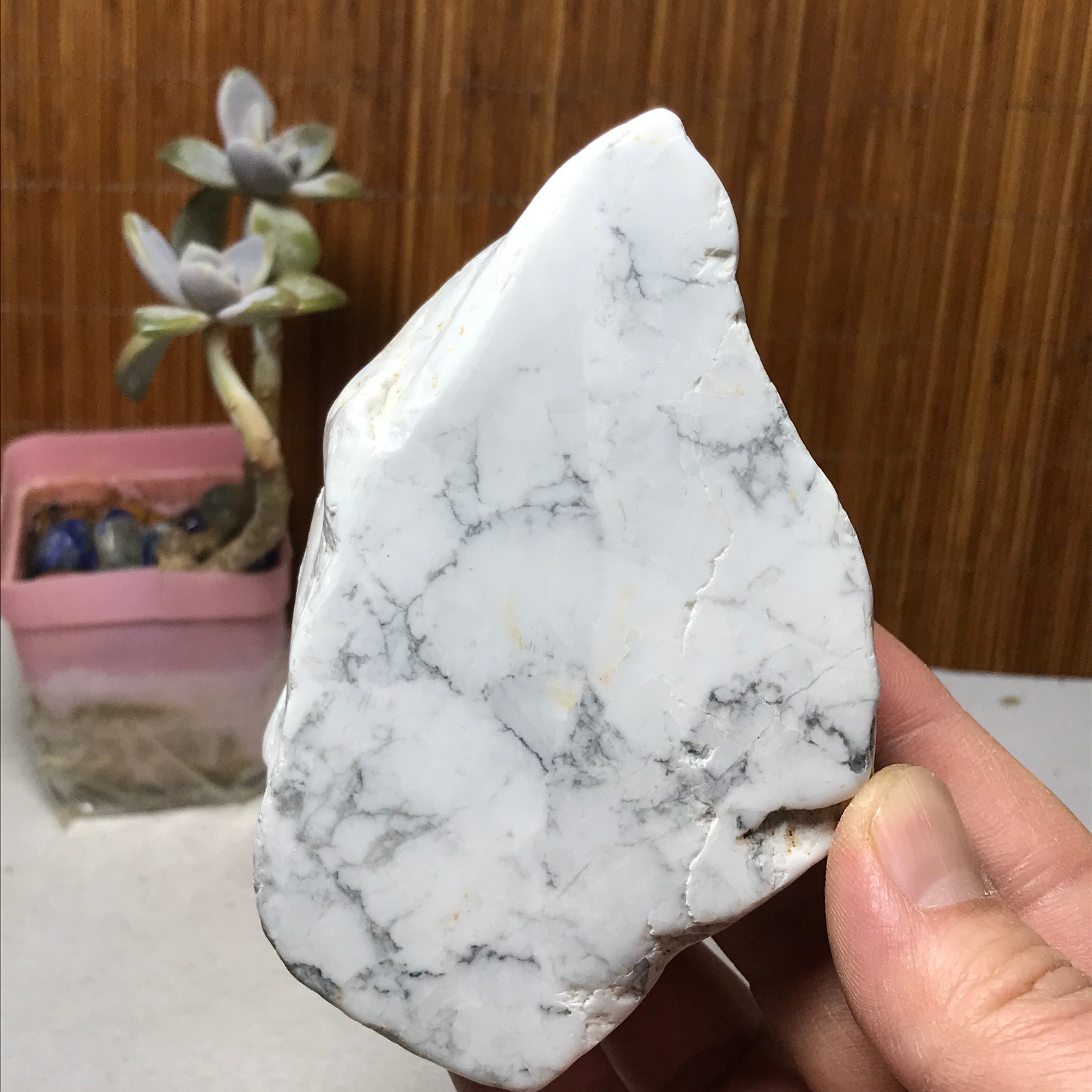 104-70-24mm Natural White Turquoise block Rough Crystal specimens 302g A5150