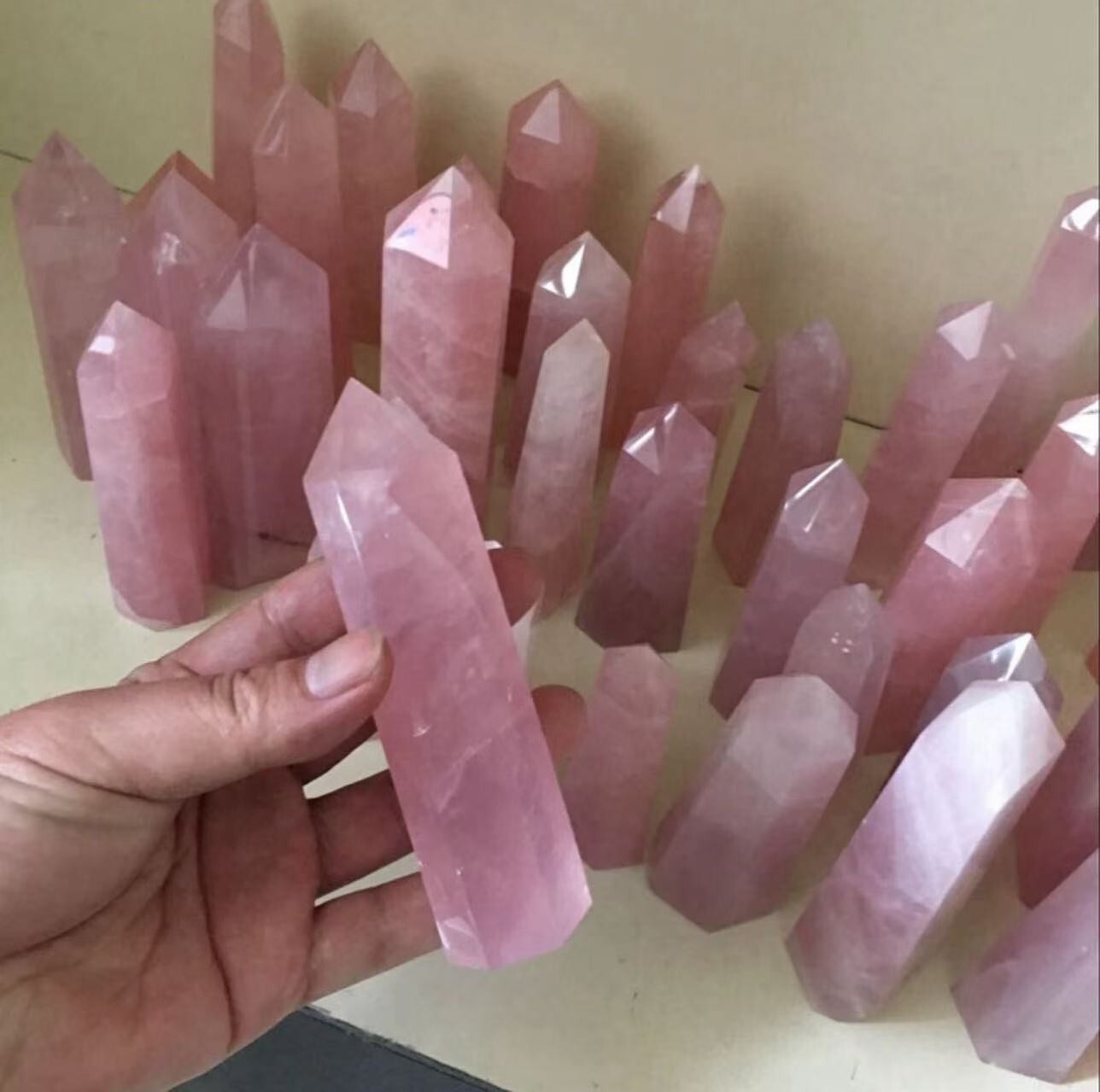 A+ Grade Rose Quartz Tower High Energy Healing Crystal Gifts Attract Love