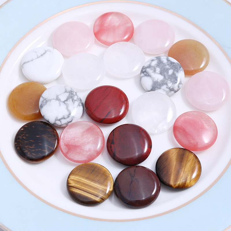 Natural chakra stone round crystal gemstones healing crystals No Hole 25pcs