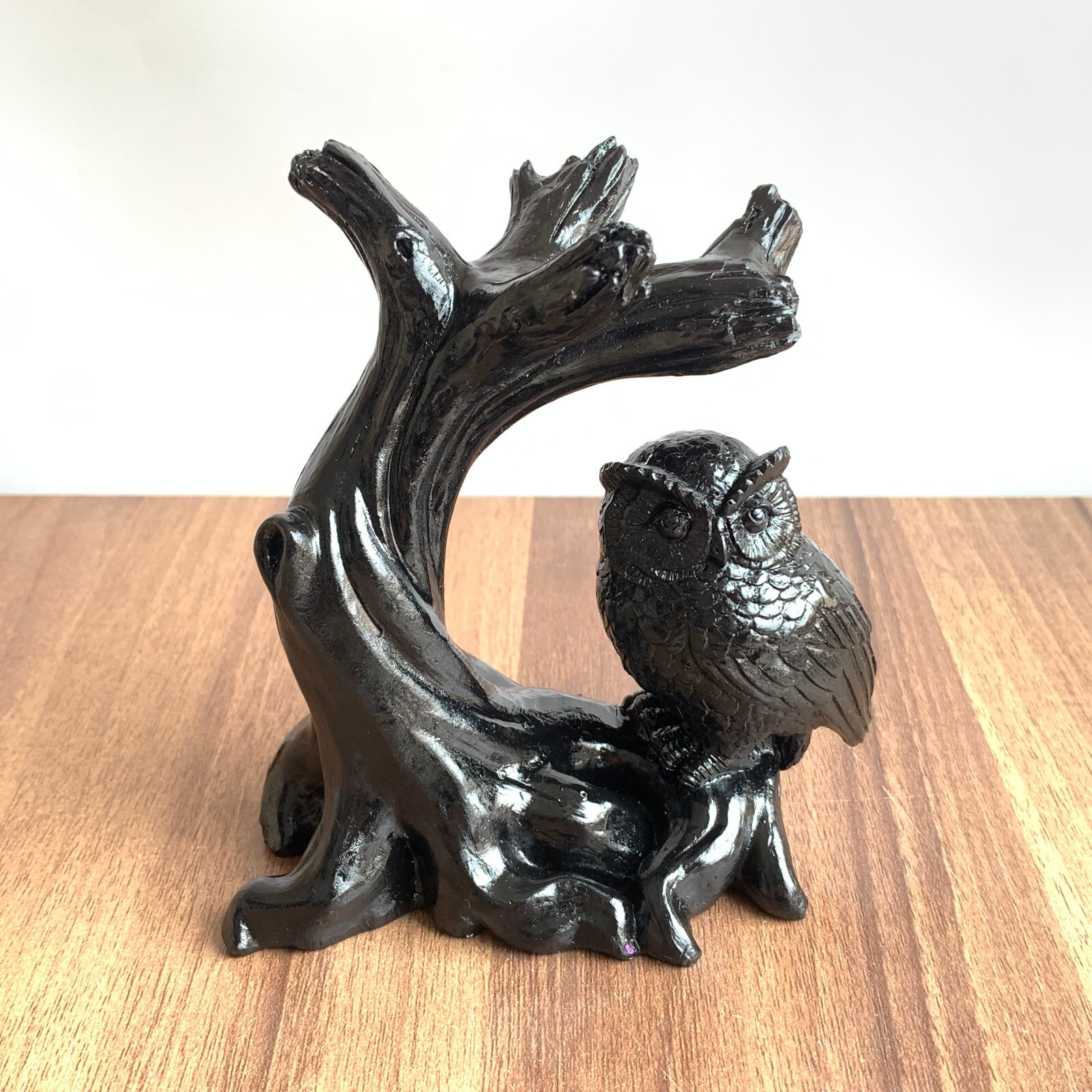 1PCS Owl Resin Sphere Holder Stand Base Natural Crystal Ball Hand C477
