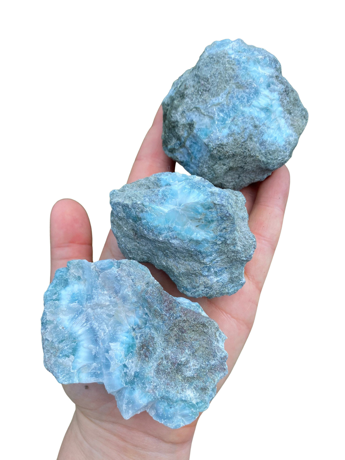Raw Larimar Stone – Mixed Grade, Natural Larimar from Dominican Republic