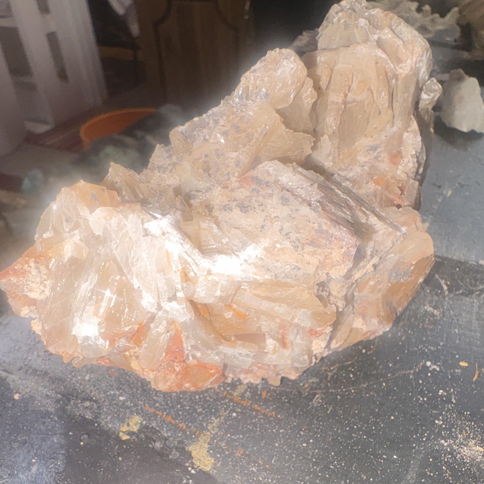 Natural Crystal Cluster Mineral Specimen Rough Rock, Brown/Beige, Natural Shape