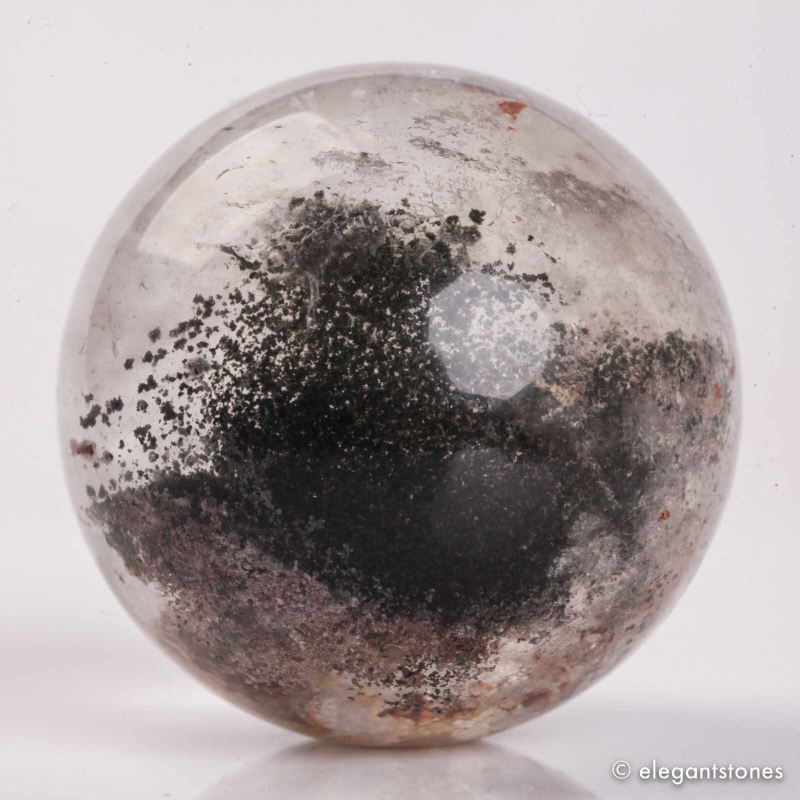 64g35mm Natural Garden/Phantom/Ghost/Lodolite Quartz Crystal Sphere Healing Ball
