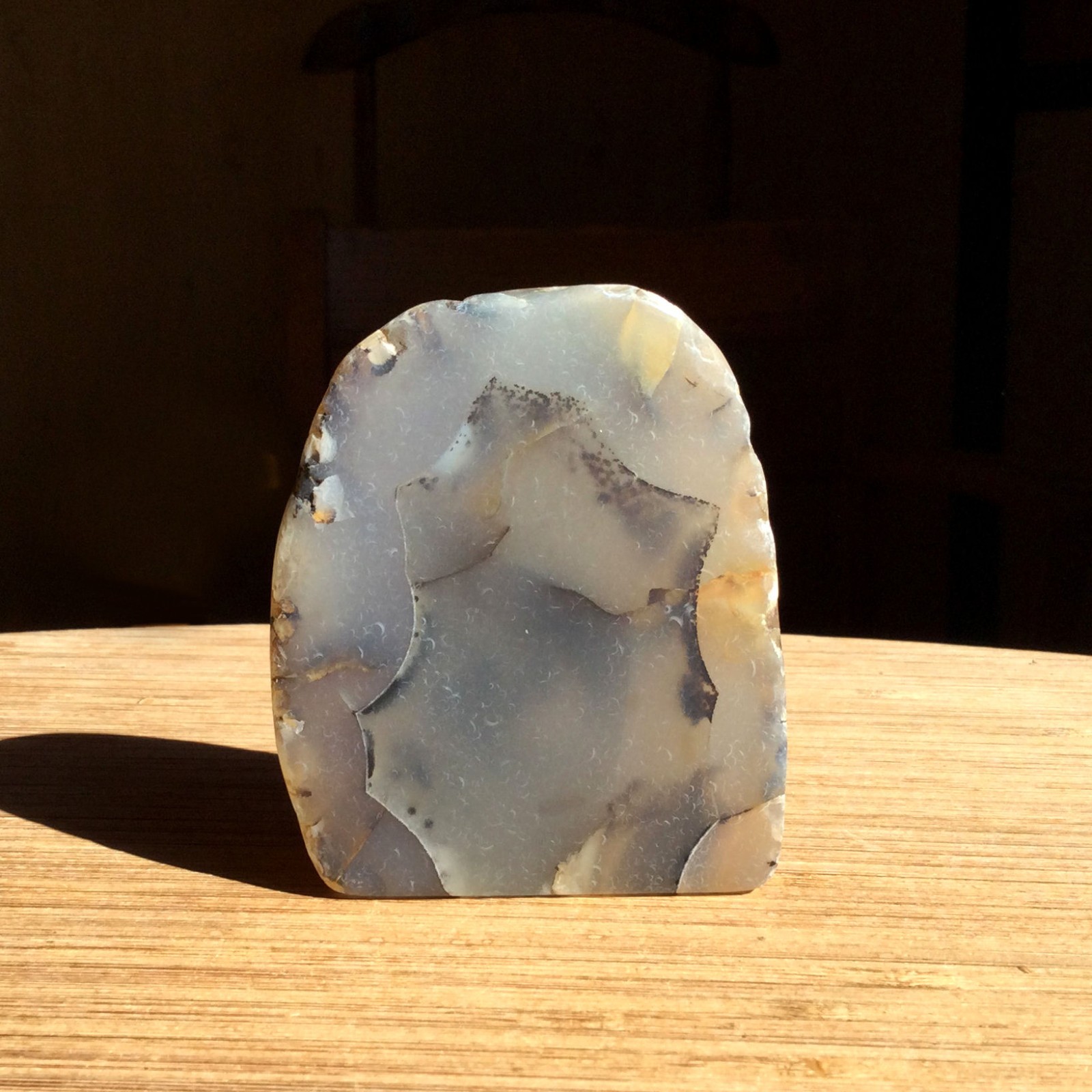Cut Natural Montana Agate Crystal Slice Standing Stone Display Rock Not Polished