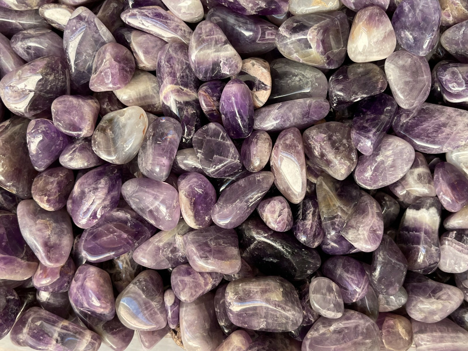 Grade A++ Amethyst Tumbled Stones, 0.75″-1.25″ Purple Amethyst Polished,Bulk Lot