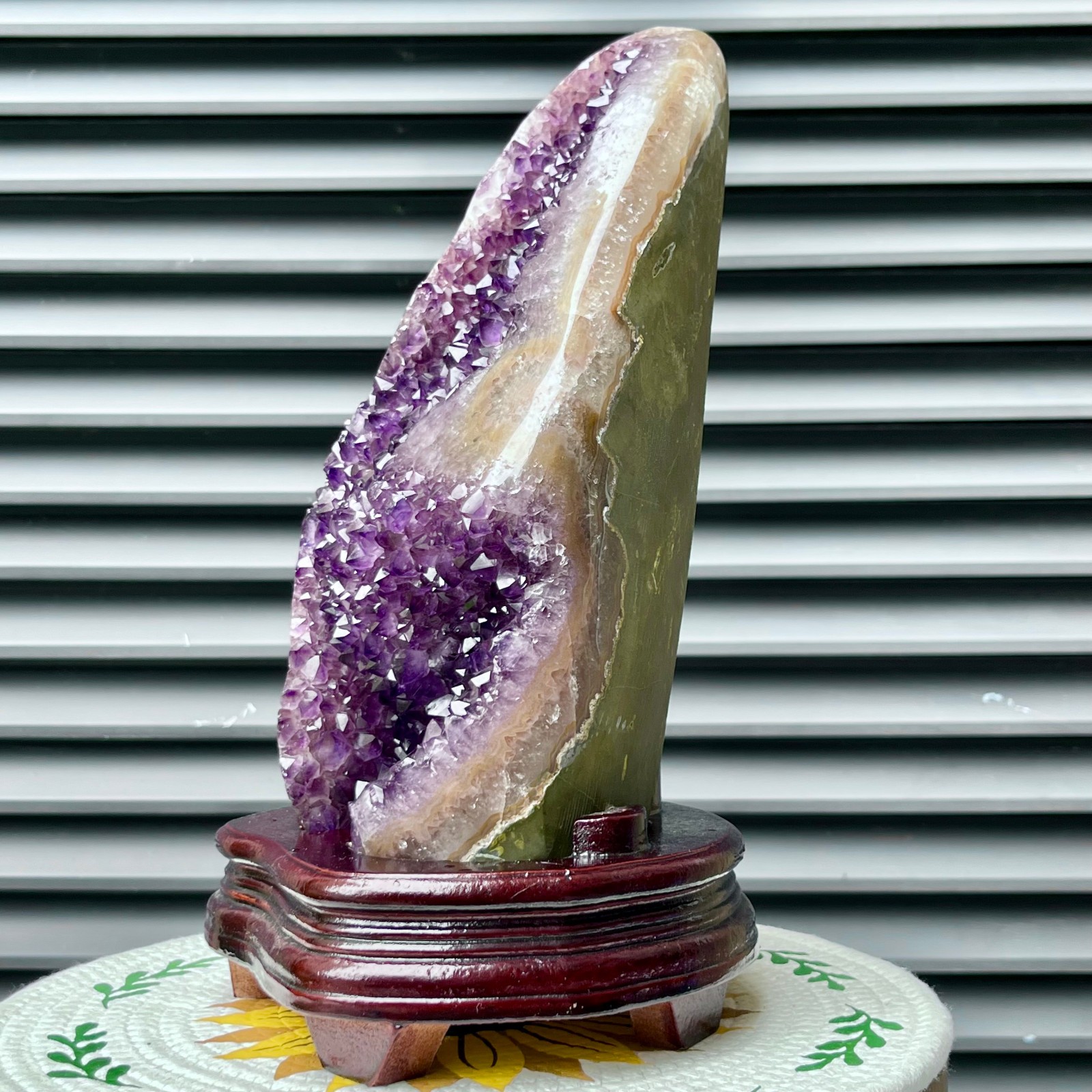 16.4lb Natural Amethyst Cluster Crystal Specimen Collectible Display Stand Decor