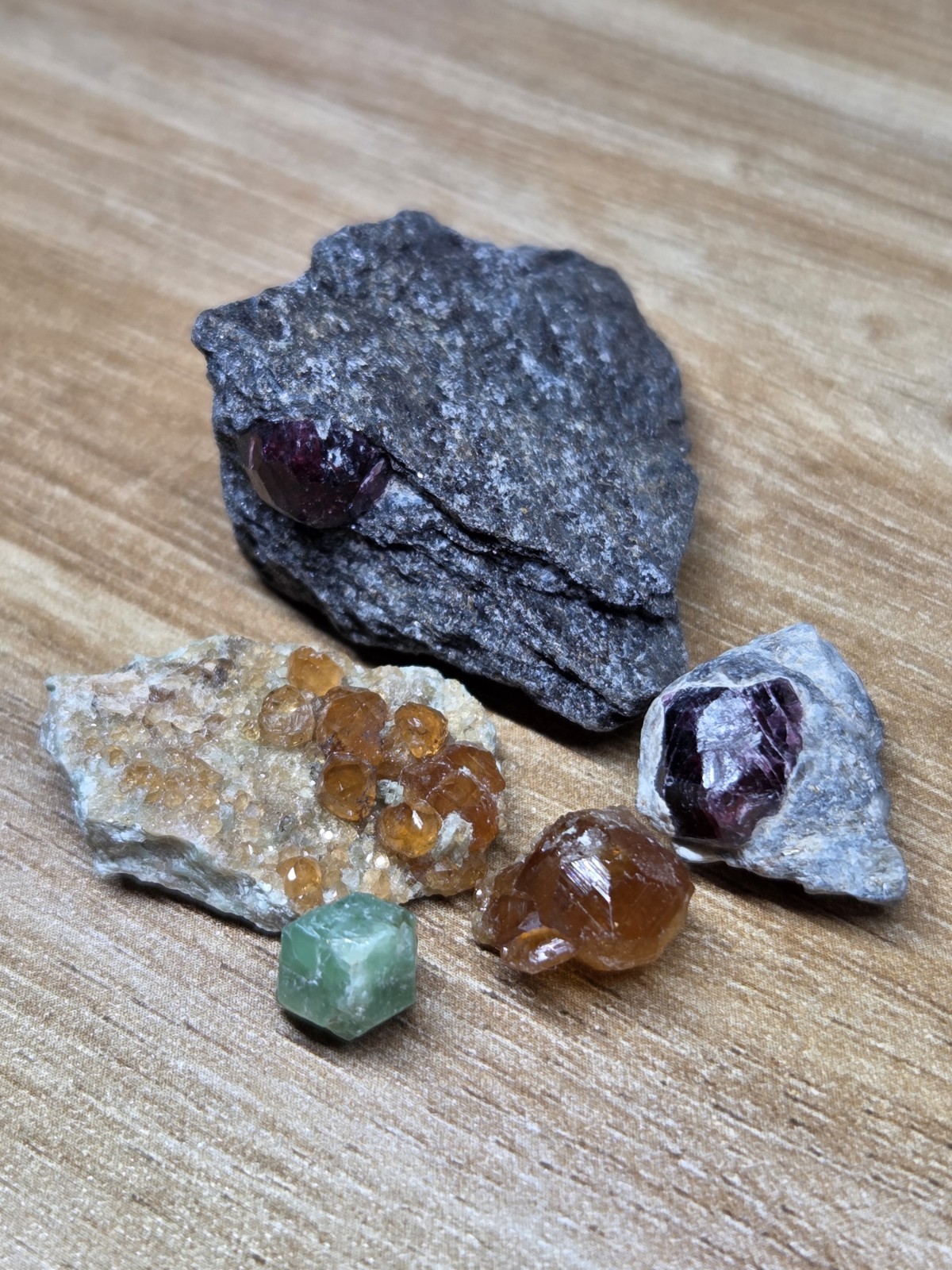 Set of 5 Natural Garnets – Rough Specimens