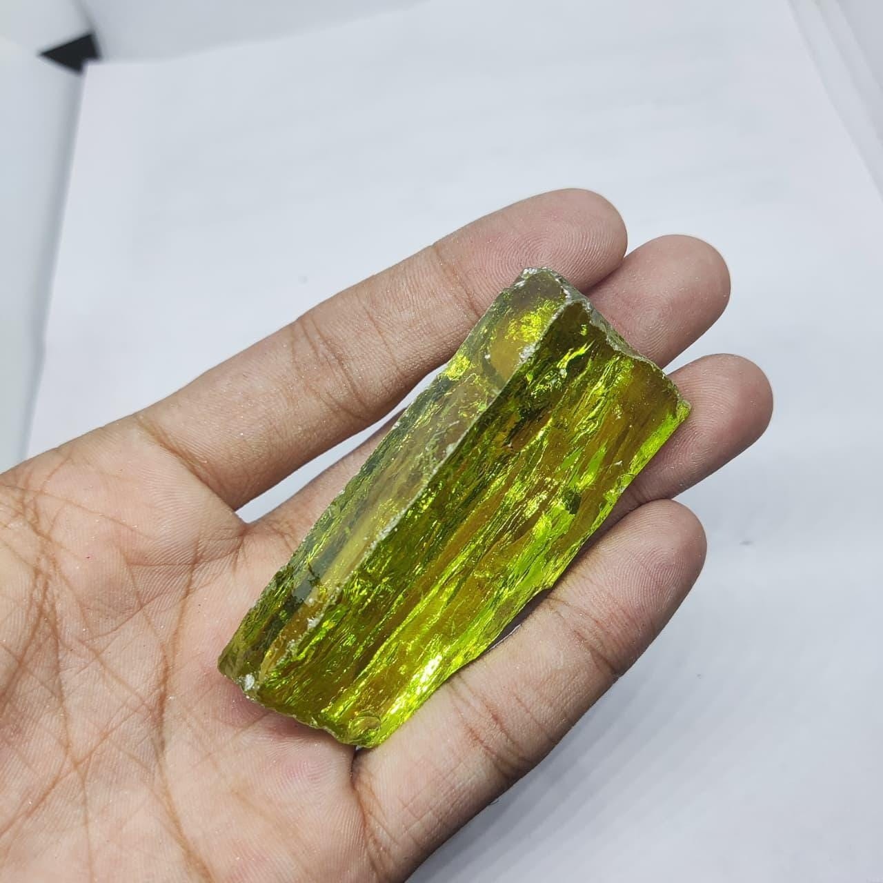 Natural Peridot Green Zircon Rough Crystal 110–150 Carat Raw Gem Specimen