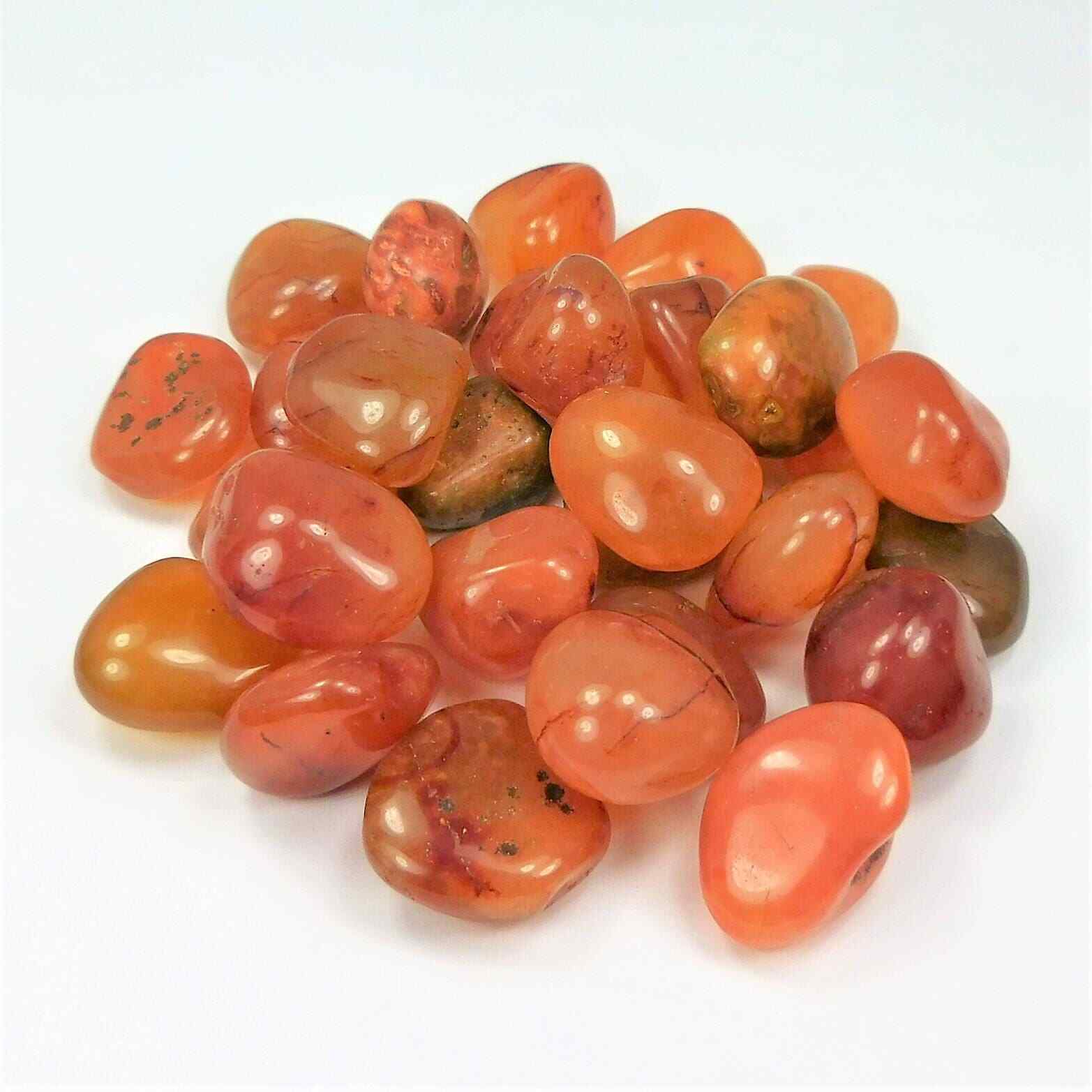 Carnelian Agate (1/2 lb) 8 oz Bulk Wholesale Lot Half Pound Tumbled Polished