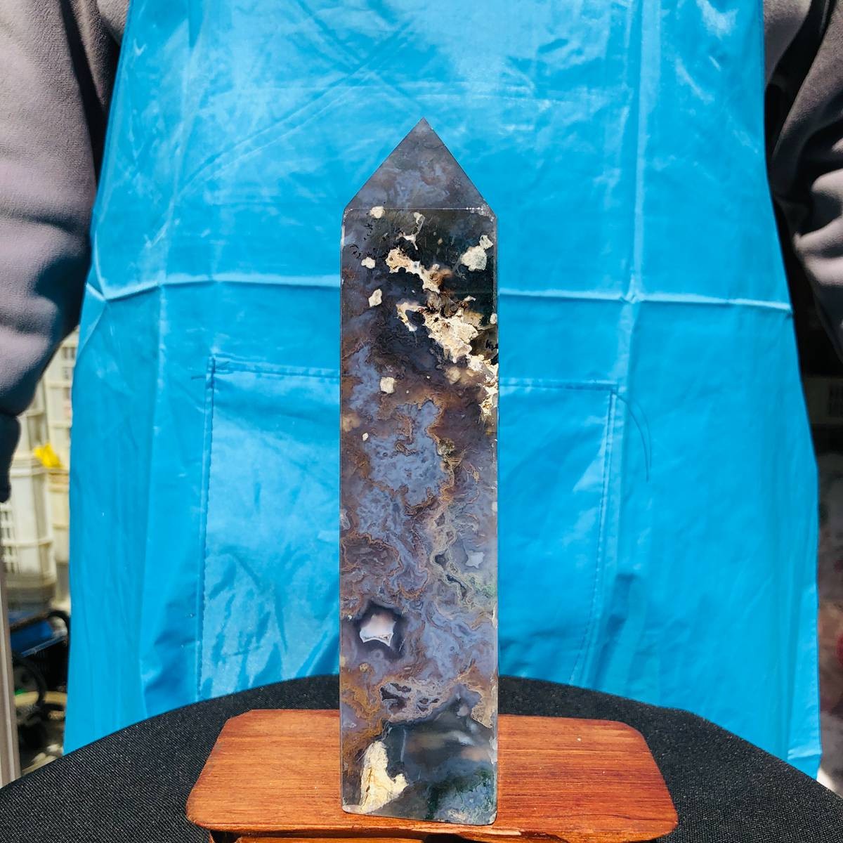3 pieces 4.9LB Natural Aquatic Agate Crystal Pillar Quartz obelisk Healing 2700