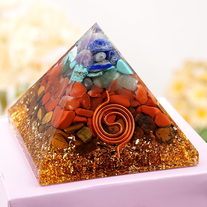 Pyramid resin quartz crystal home handicrafts desktop office ornaments gifts