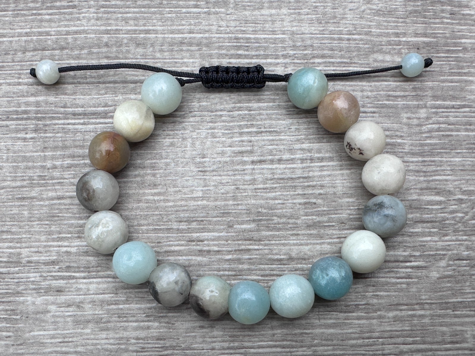 Grade A++ Amazonite Mixed Crystal Bead Adjustable Bracelet 10mm, Wholesale Lot