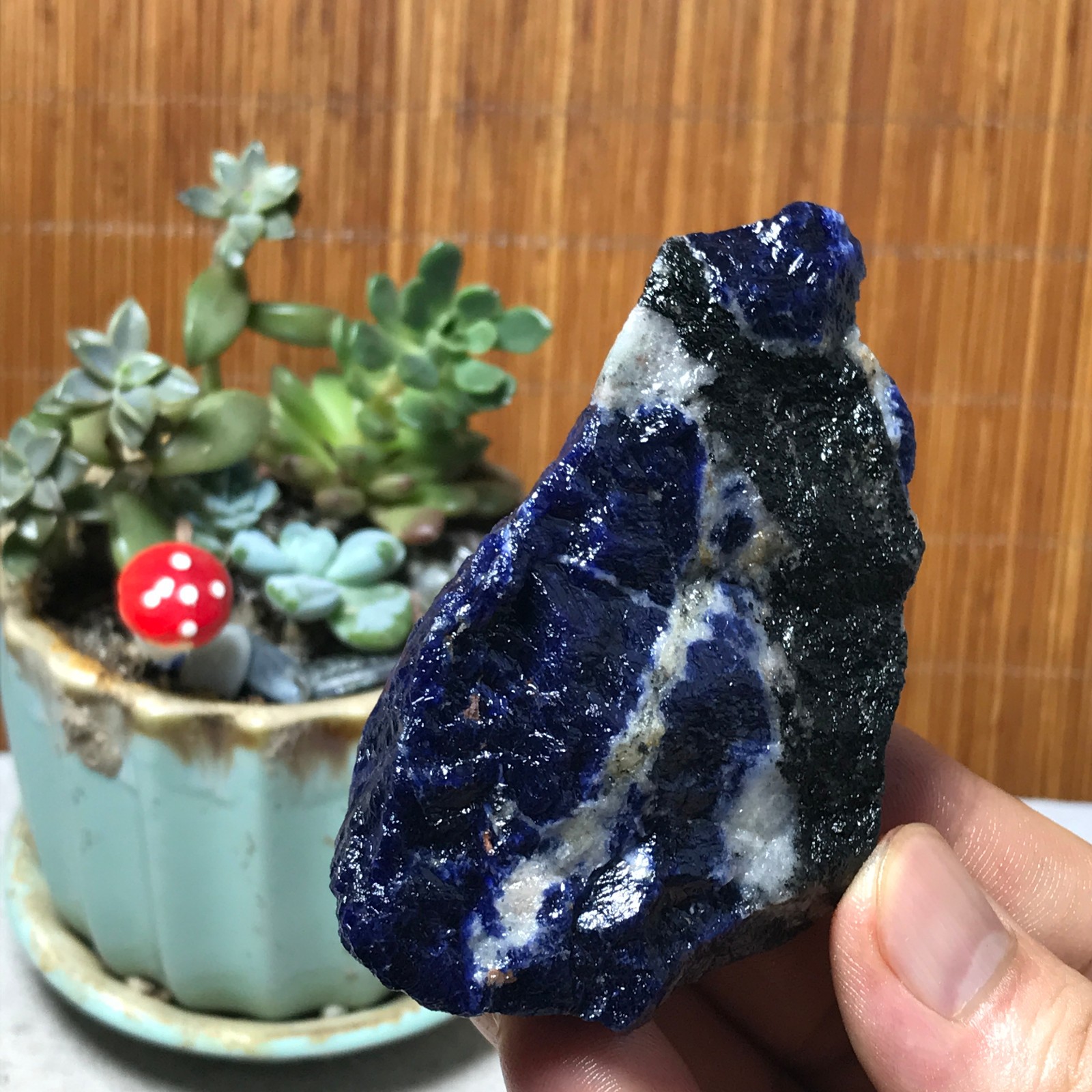 Natural Blue sodalite Crystal gemstone Rough Mineral Specimen healing 91g A6387