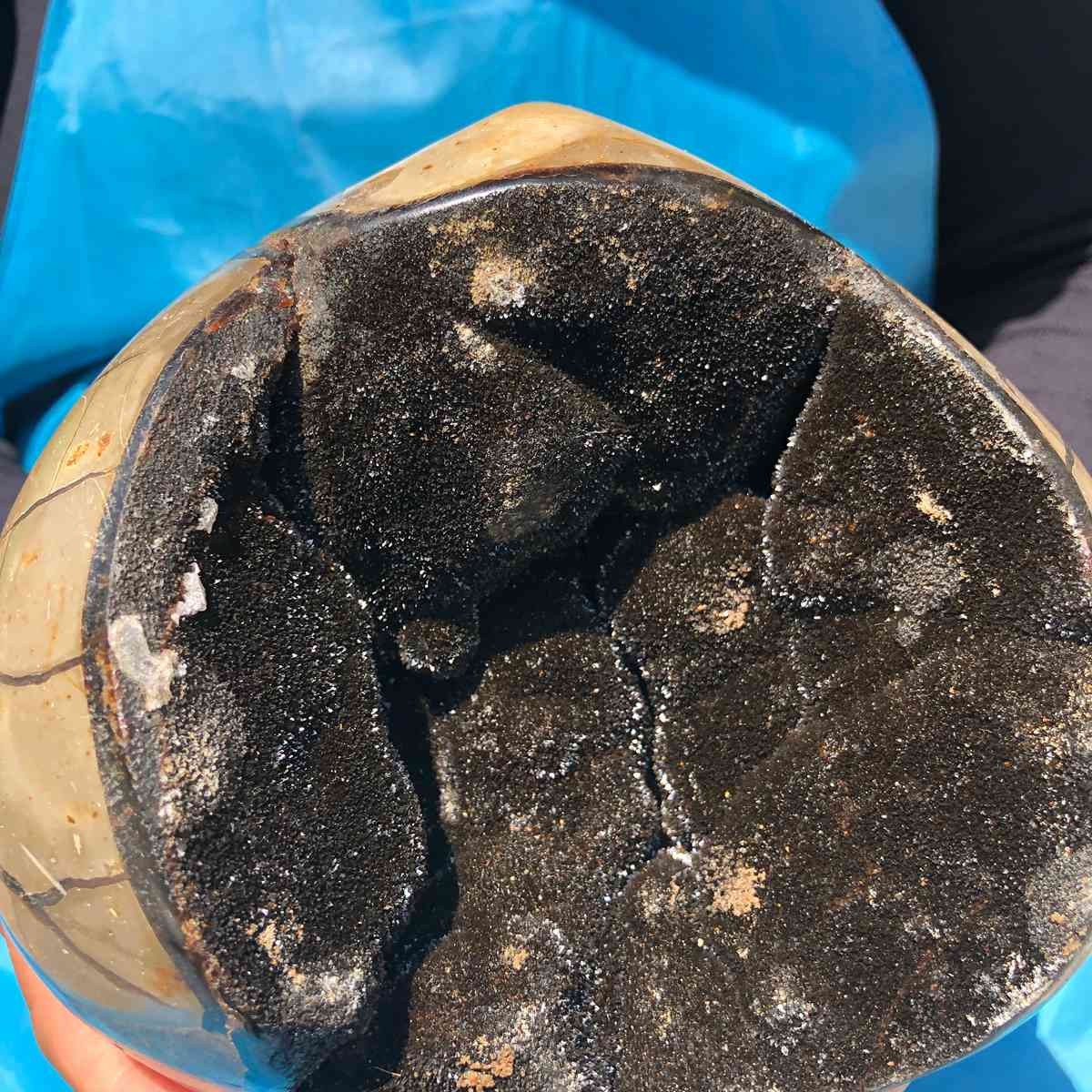 2990G Natural Turtle Back Stone Dragon Crystal Cave Crack Gem Healing 4337