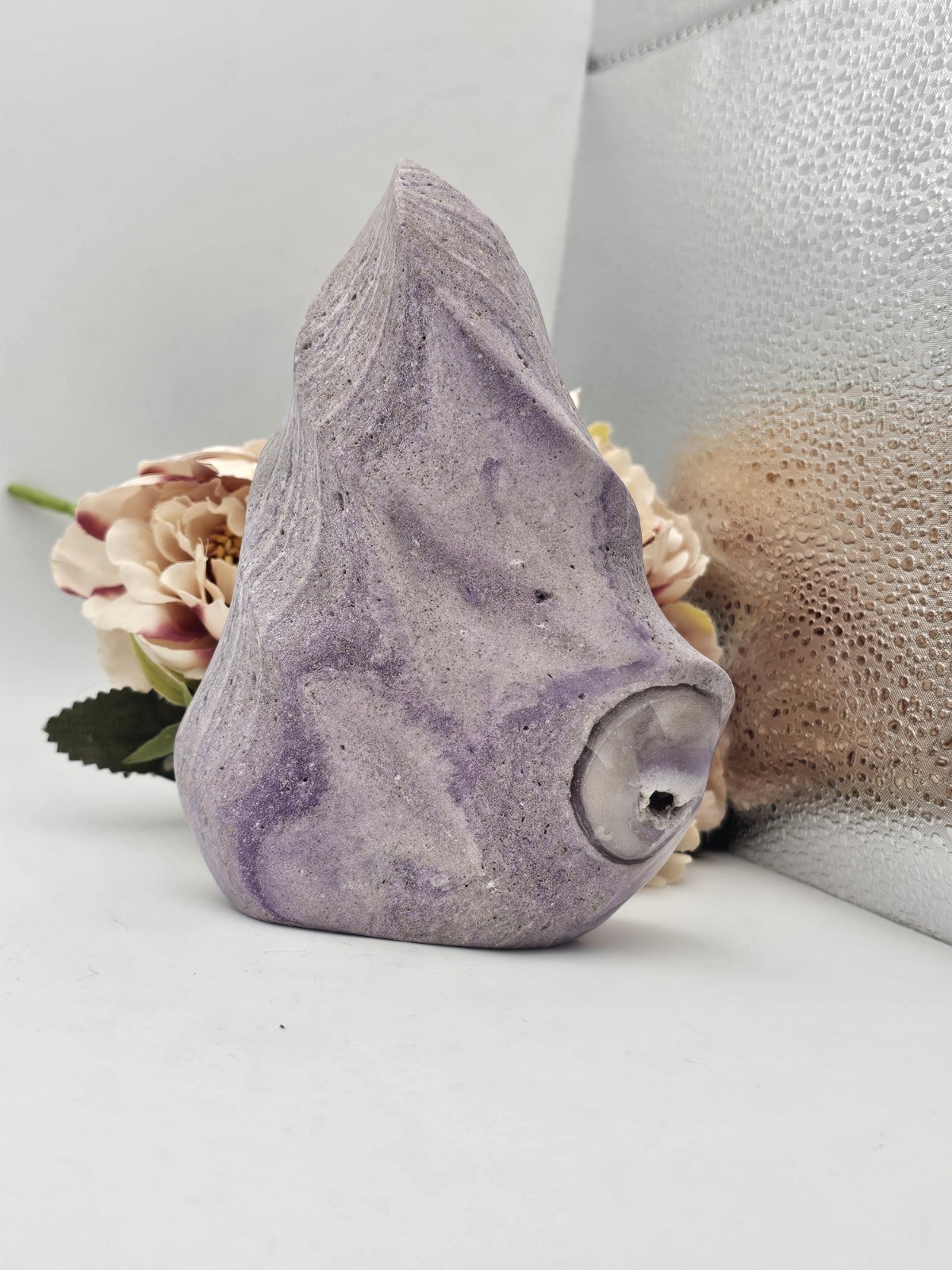 ✨️SALE✨️ Large Purple Silky Fluorite crystal Flame Freeform 547g 13.1cm