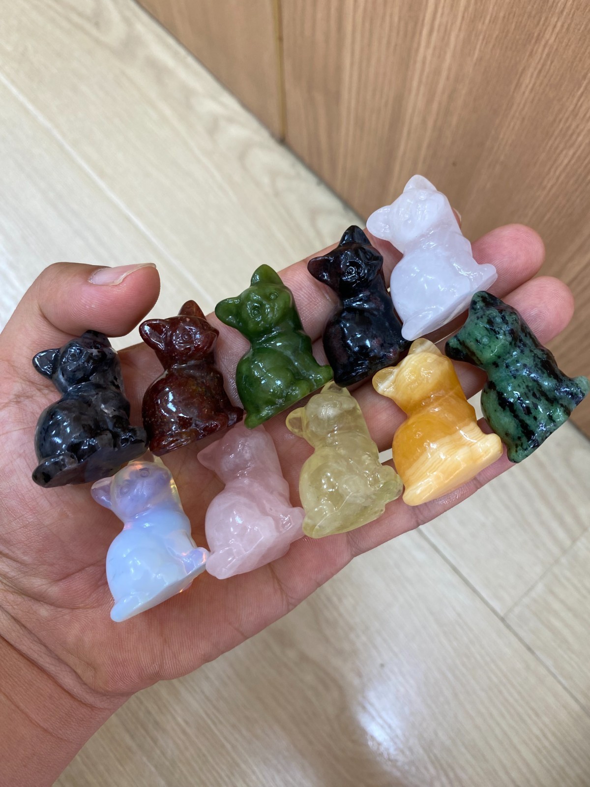50pcs Natural Mixed Quartz Carved crystal Cat skull Reiki healing gift Random