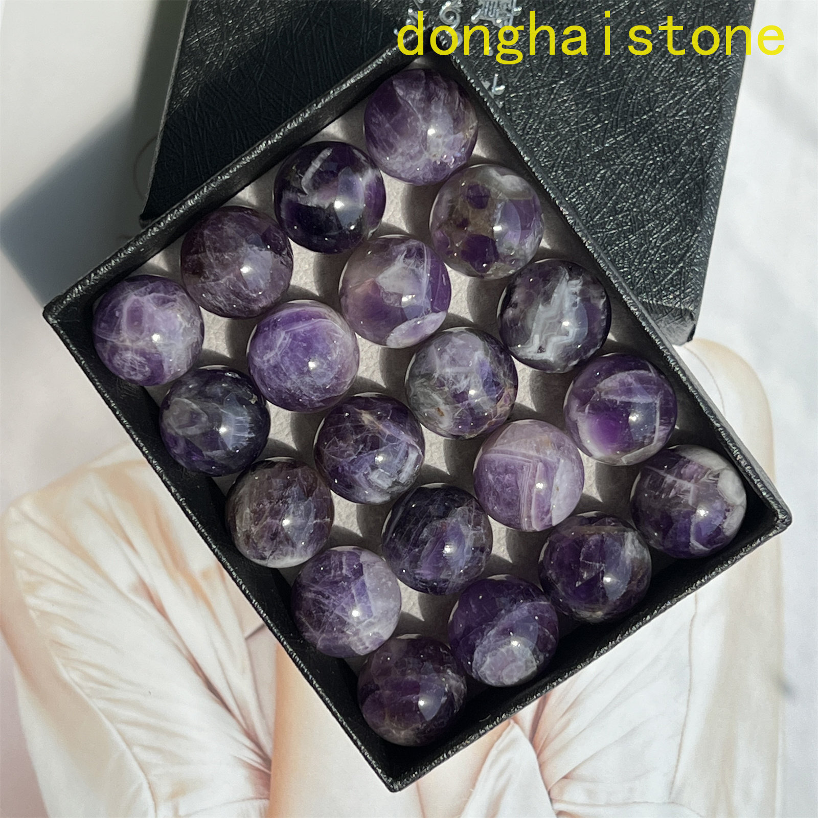 13pcs Wholesale Natural Dreamy Amethyst sphere quartz crystal ball gem 15mm