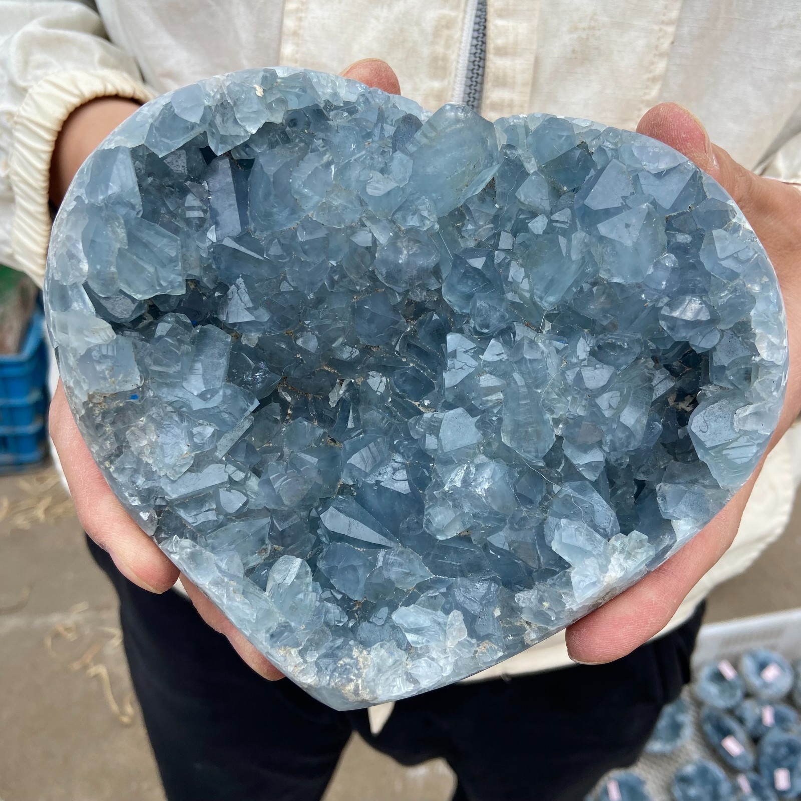 4.6LB Celestite Cluster Blue Geode Crystal Rock Yoga Meditation Reiki Decor