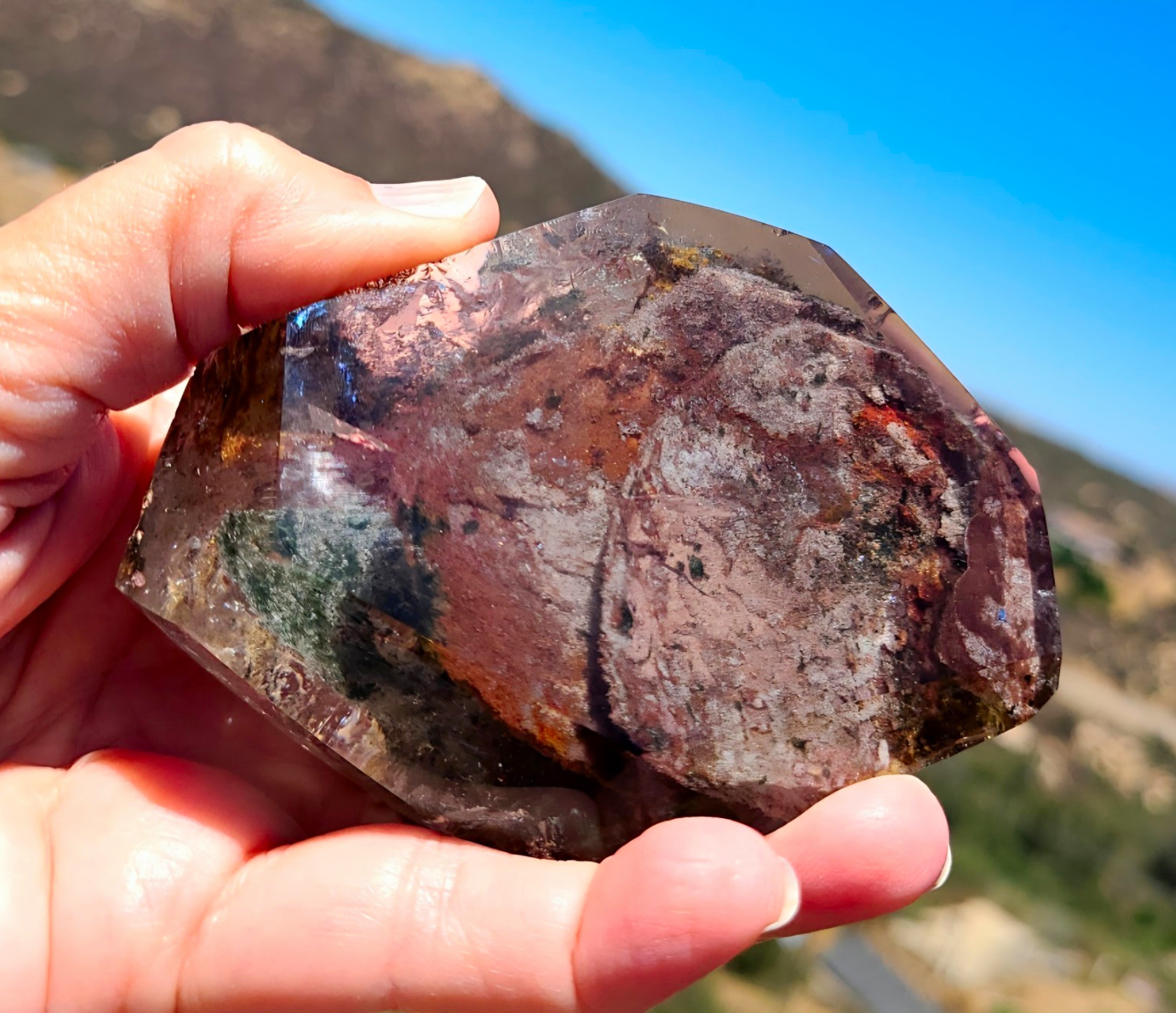 Garden Quartz Natural Point Crystal Specimen 10.9 oz 3.75″ H