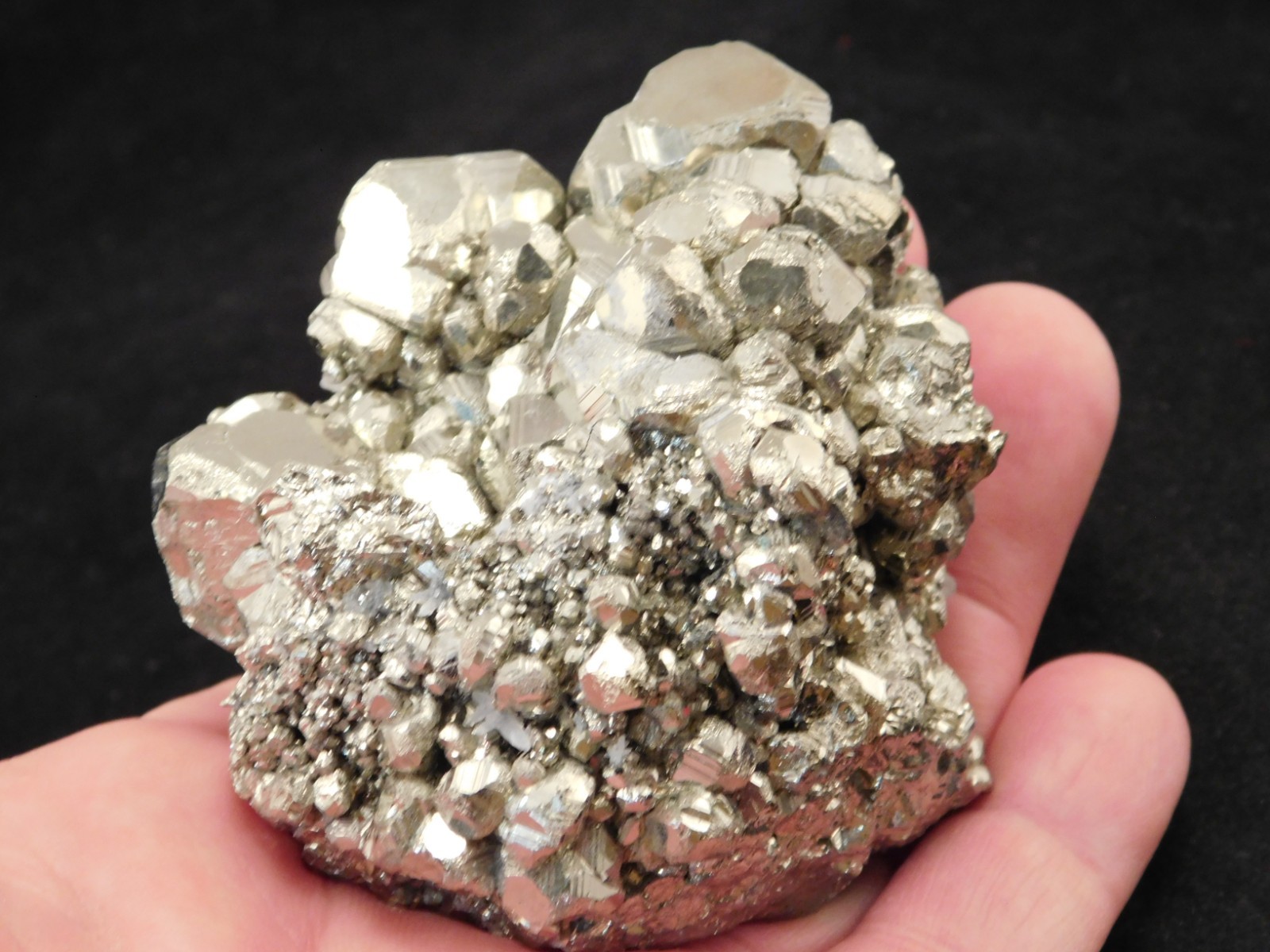 Larger! RHOMBIC PYRITE Crystals Cluster 100% Natural Peru 341gr