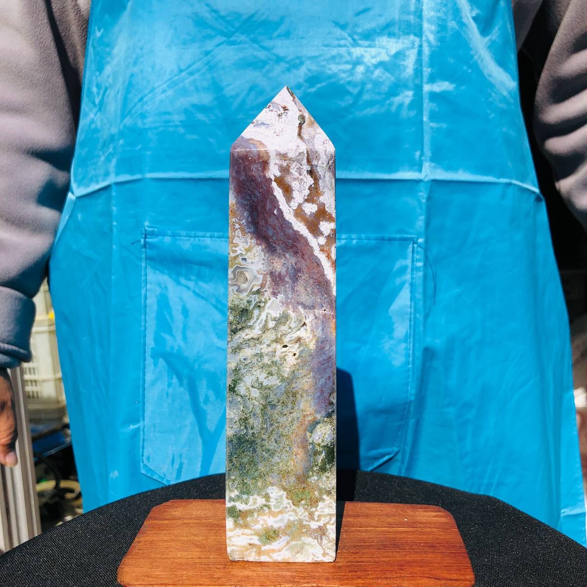 3 pieces 4.9LB Natural Aquatic Agate Crystal Pillar Quartz obelisk Healing 2700