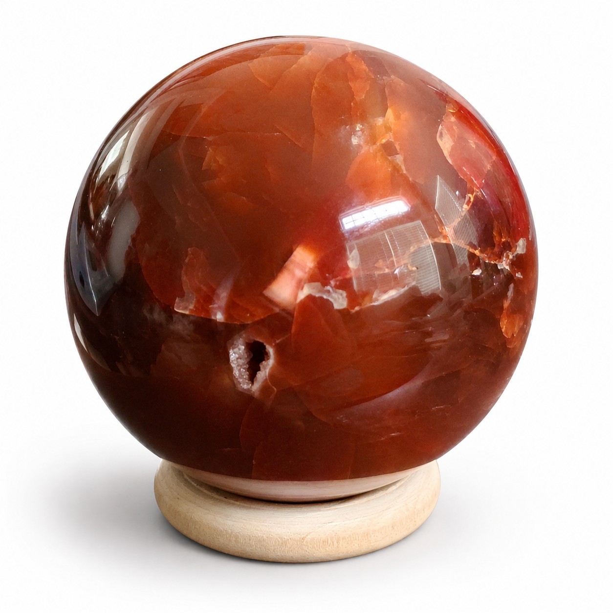 Natural Polished Red Carnelian Sphere 2.44″ – 312g – USA