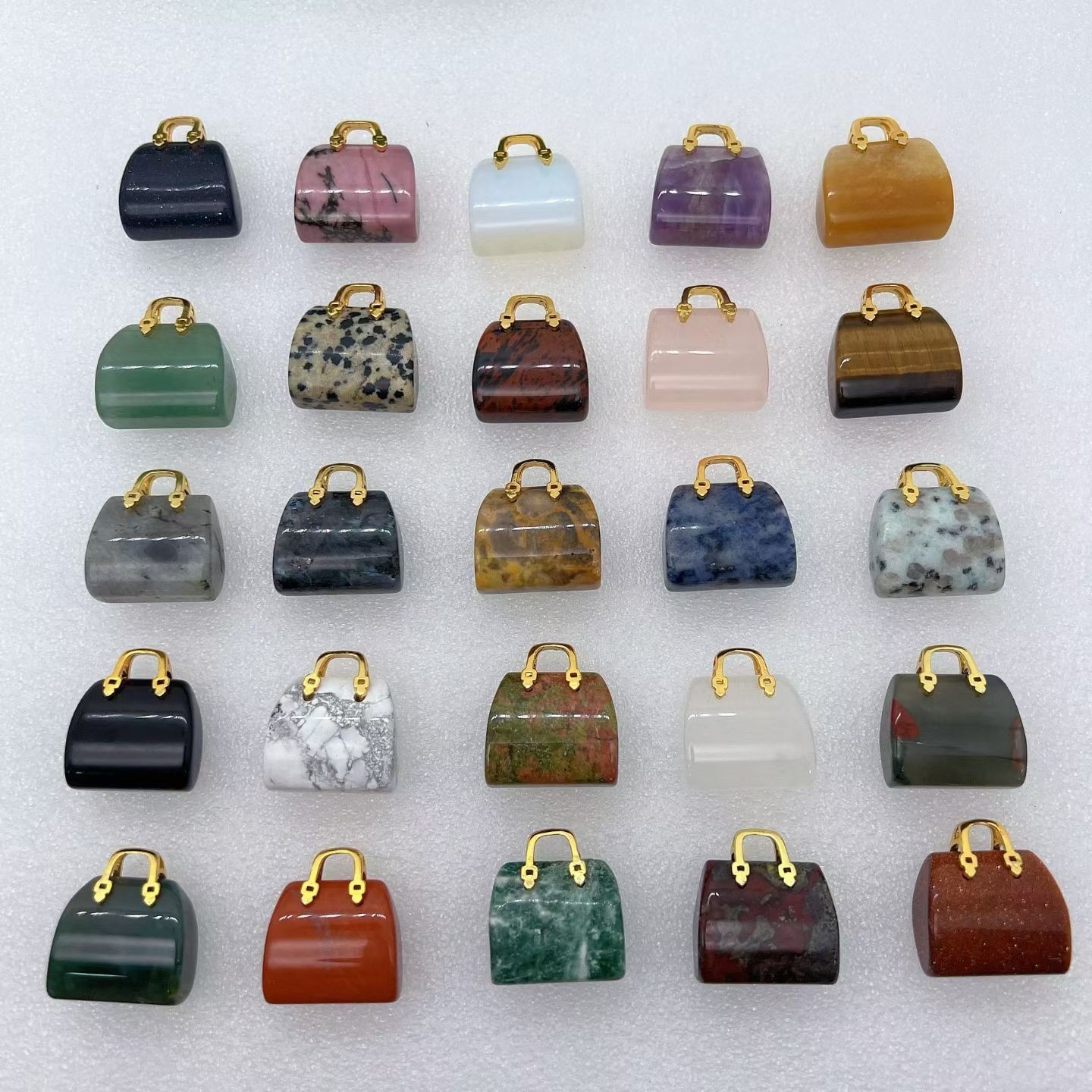 10pc Natural Mixed quartz Carved Small bag crystal reiki healing gift Random