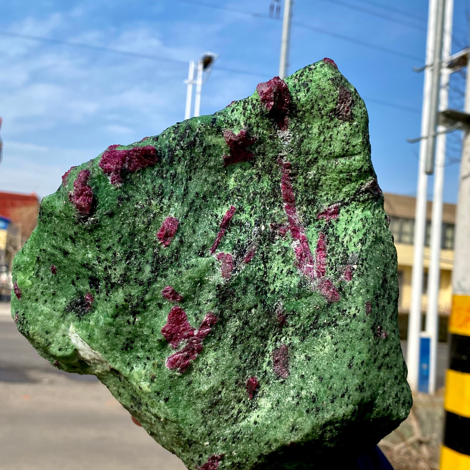 22LB Natural green Ruby zoisite (anylite) crystal Chakra Healing Energy
