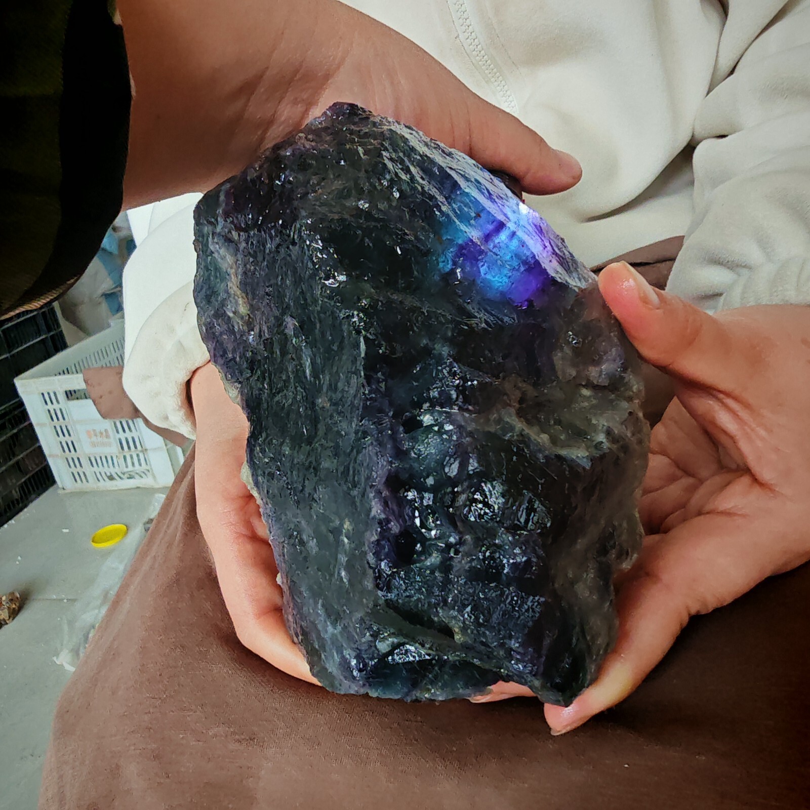 4.356LB Restoration of Natural Colored Fluorite Crystal Specimens 1980g