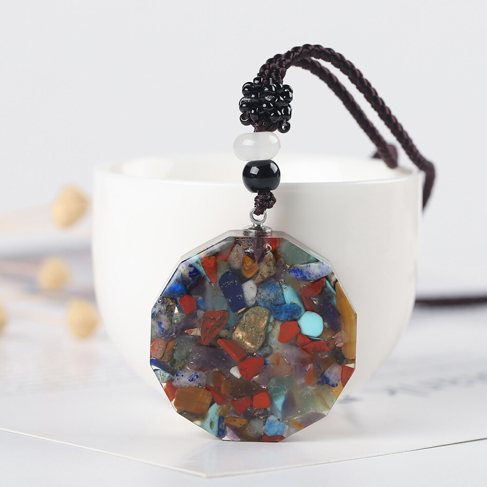 Natural Orgonite Stones Pendant Crystal Healing Chakra Energy Orgone Necklace