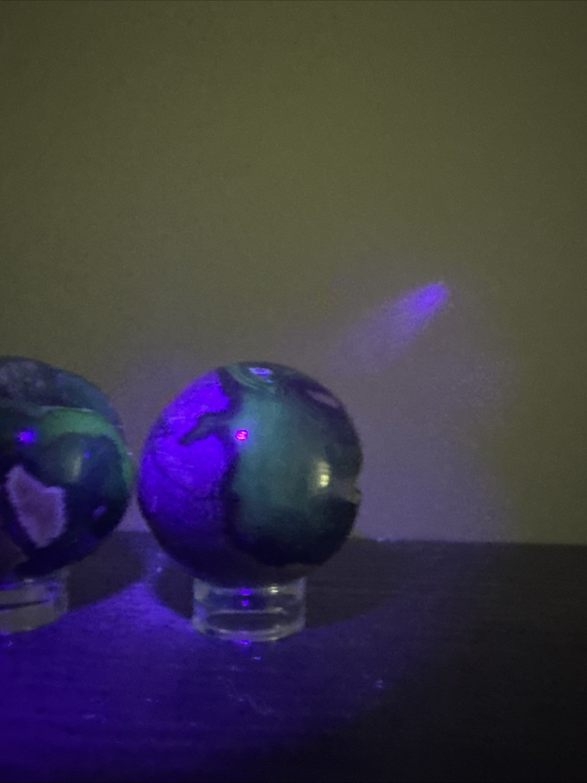 Druzy Mini Volcano Agate Sphere Set Of 4 UV Reactive