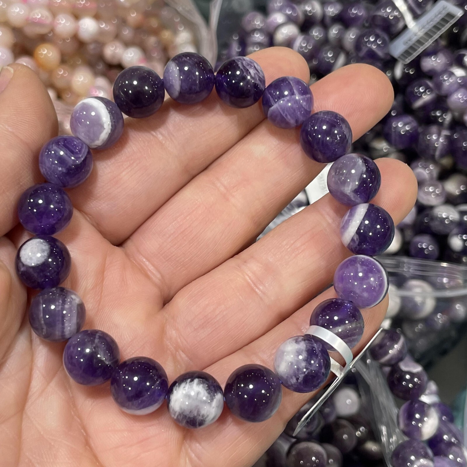 1 string Natural dreamy amethyst bracelet elastic rope