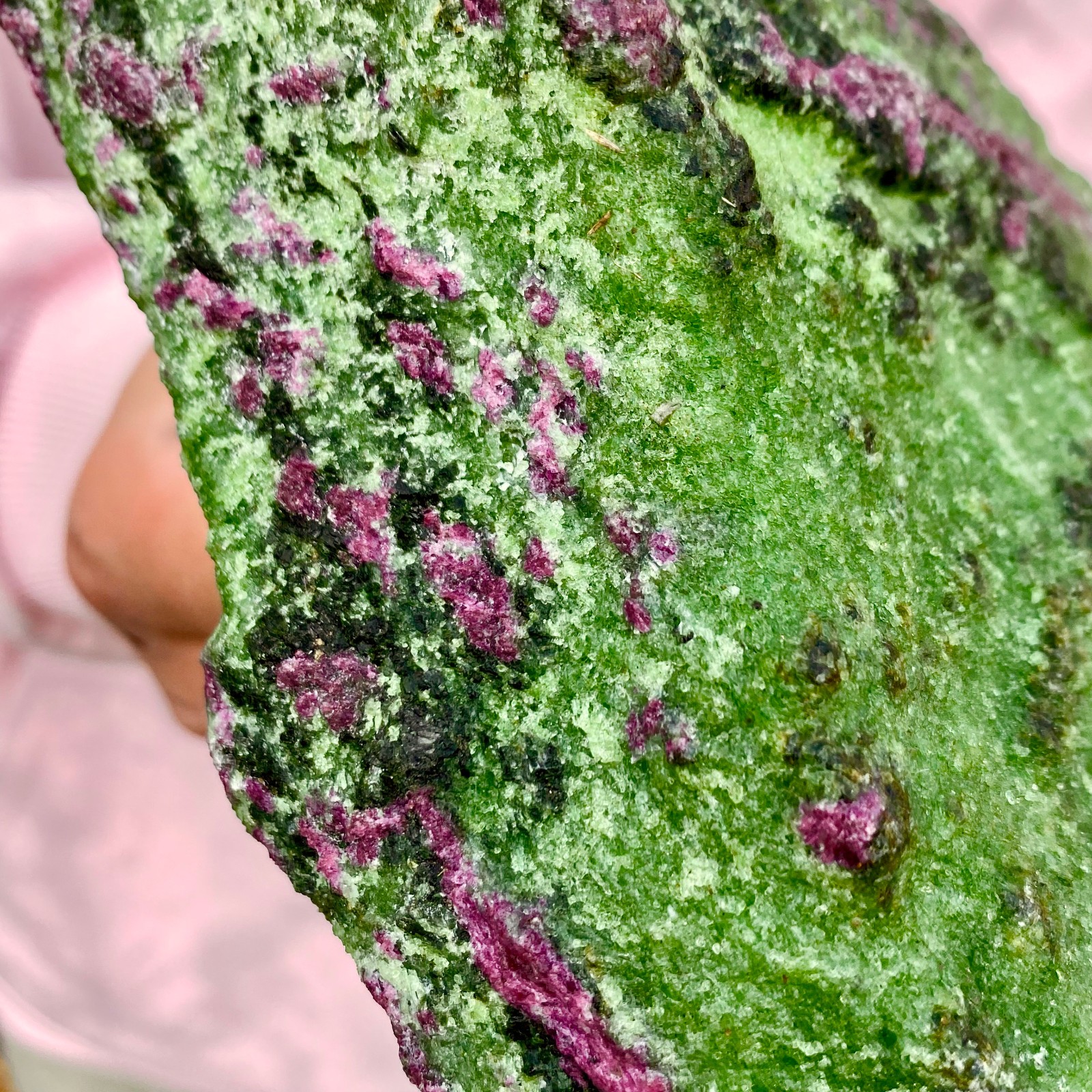 3.68LB Large Natural green Ruby zoisite (anylite) crystal Healing