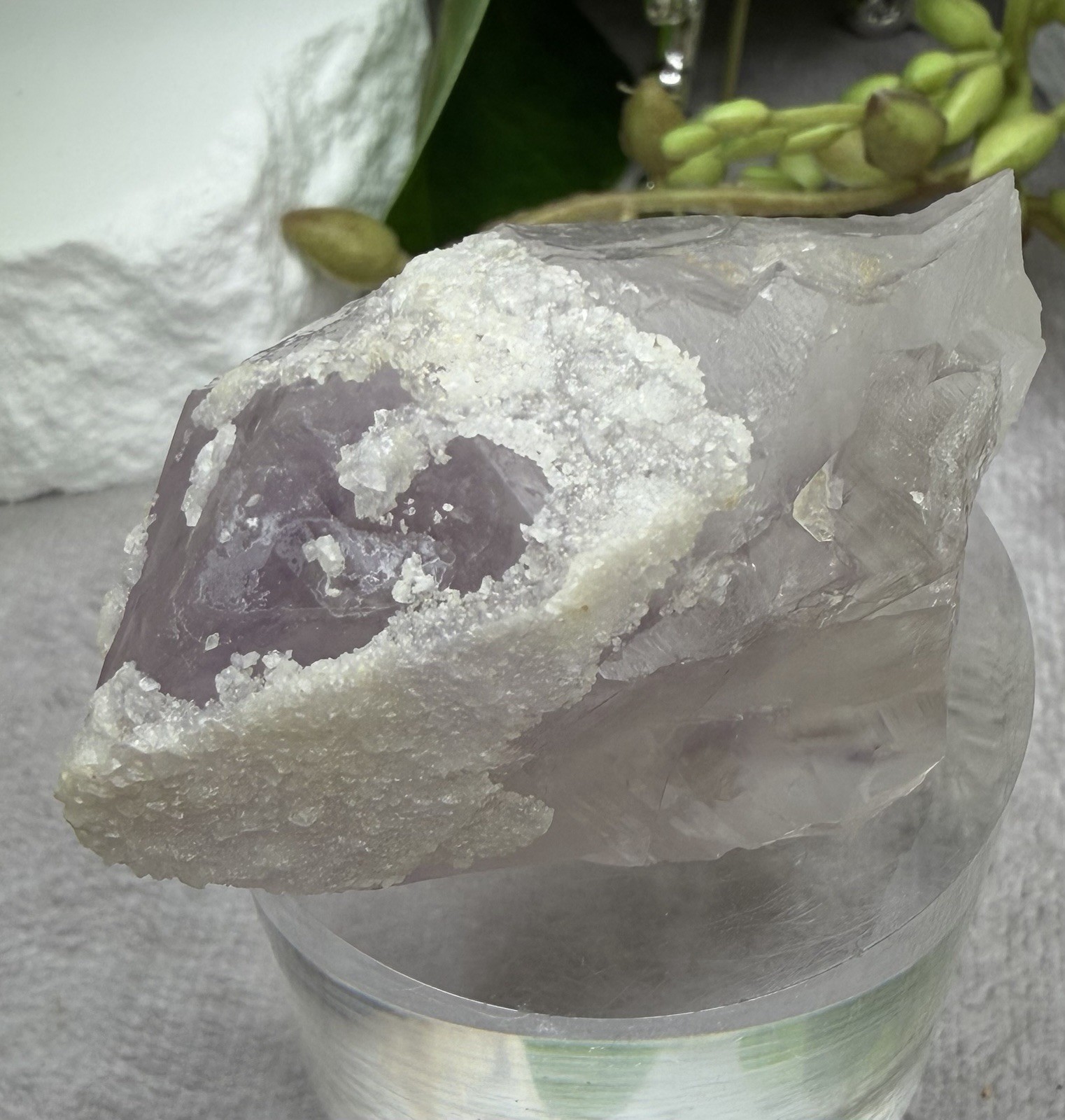 Crystal 67g Amethyst Point W/ Sugar Quartz Coating Cluster Specimen Mineral Raw