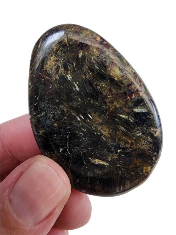 Arfvedsonite Crystal Polished Worry Stone 24.2 grams