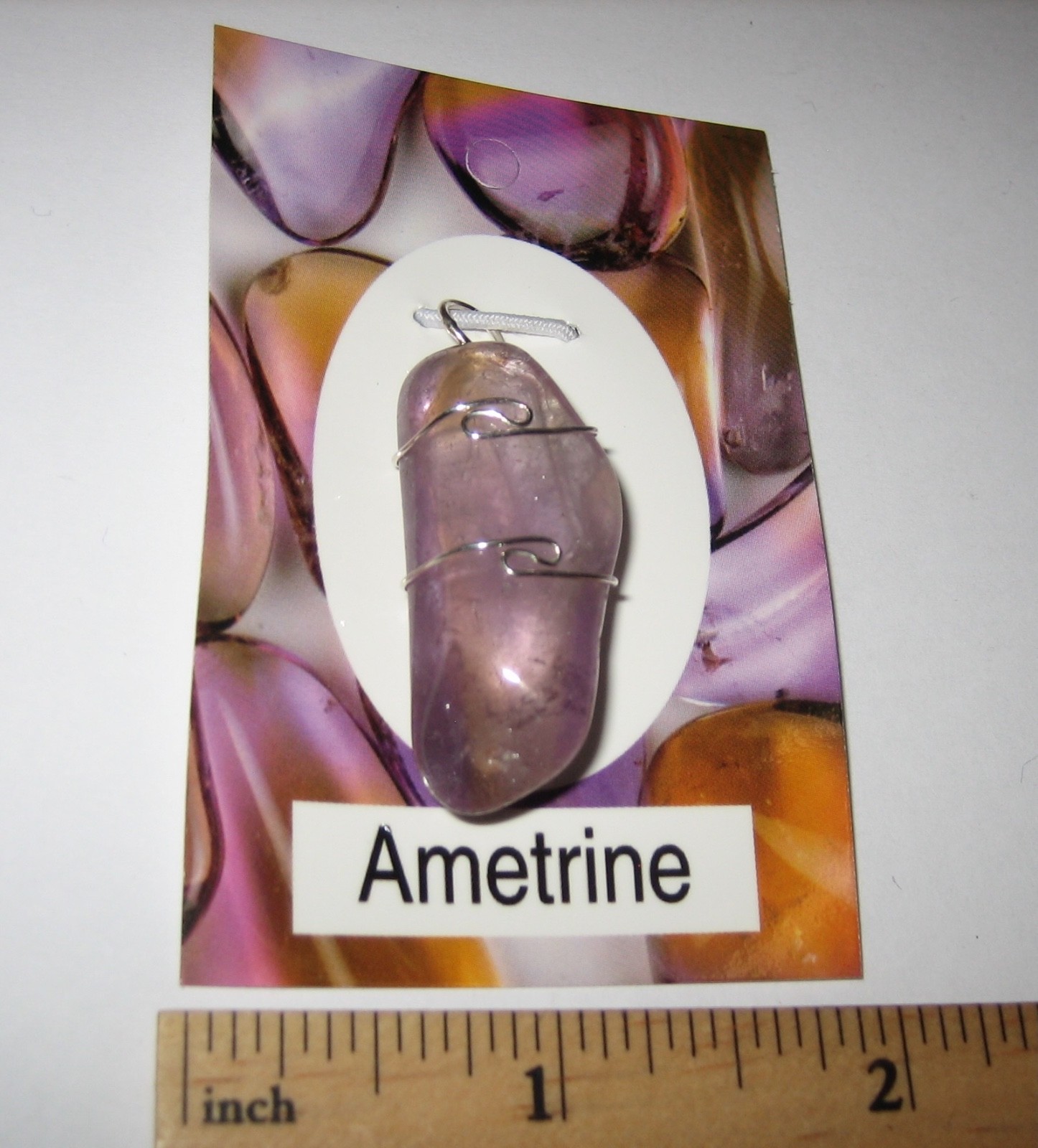 1.45″ TUMBLED POLISHED AMETRINE (AMETHYST & CITRINE) QUARTZ CRYSTAL PENDANT *1